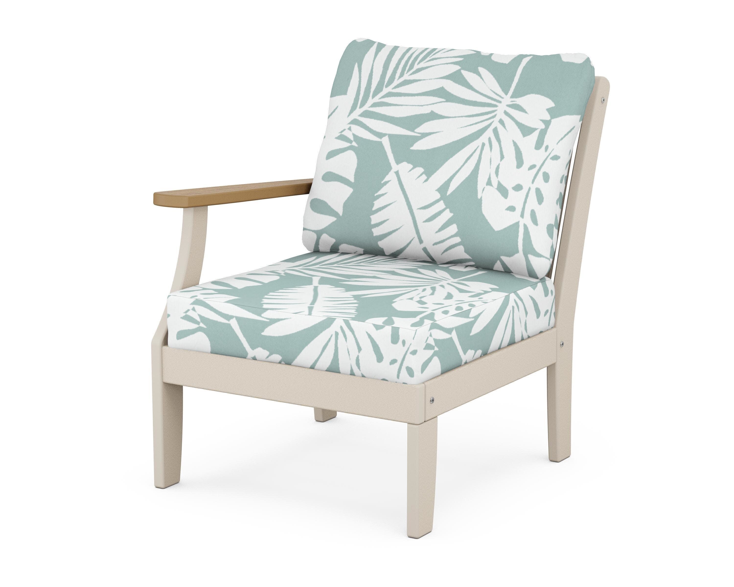 Braxton Modular Left Arm Chair in Sand / Natural / Leaf Glacier Spa