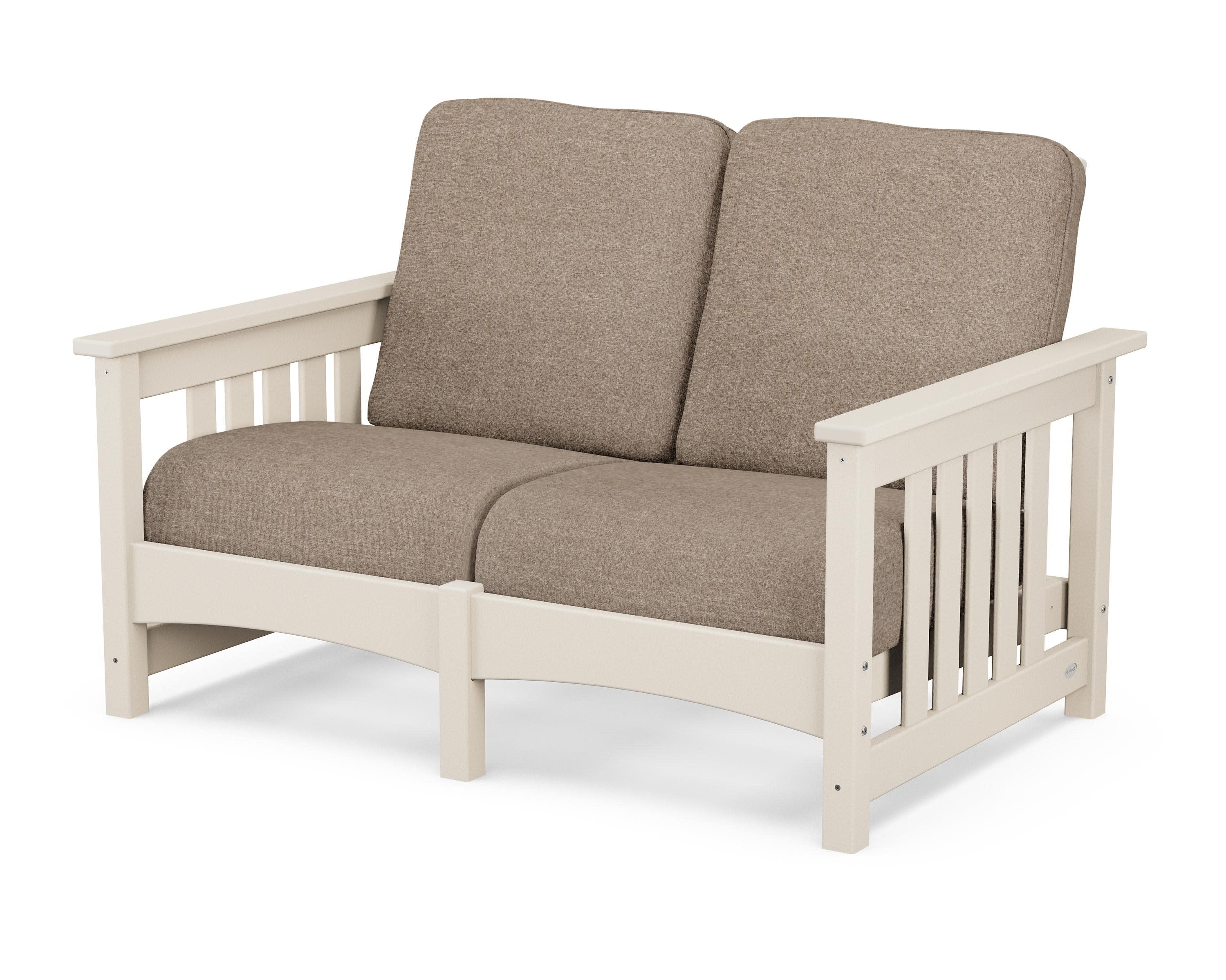 Club Mission Loveseat in Sand / Spiced Burlap