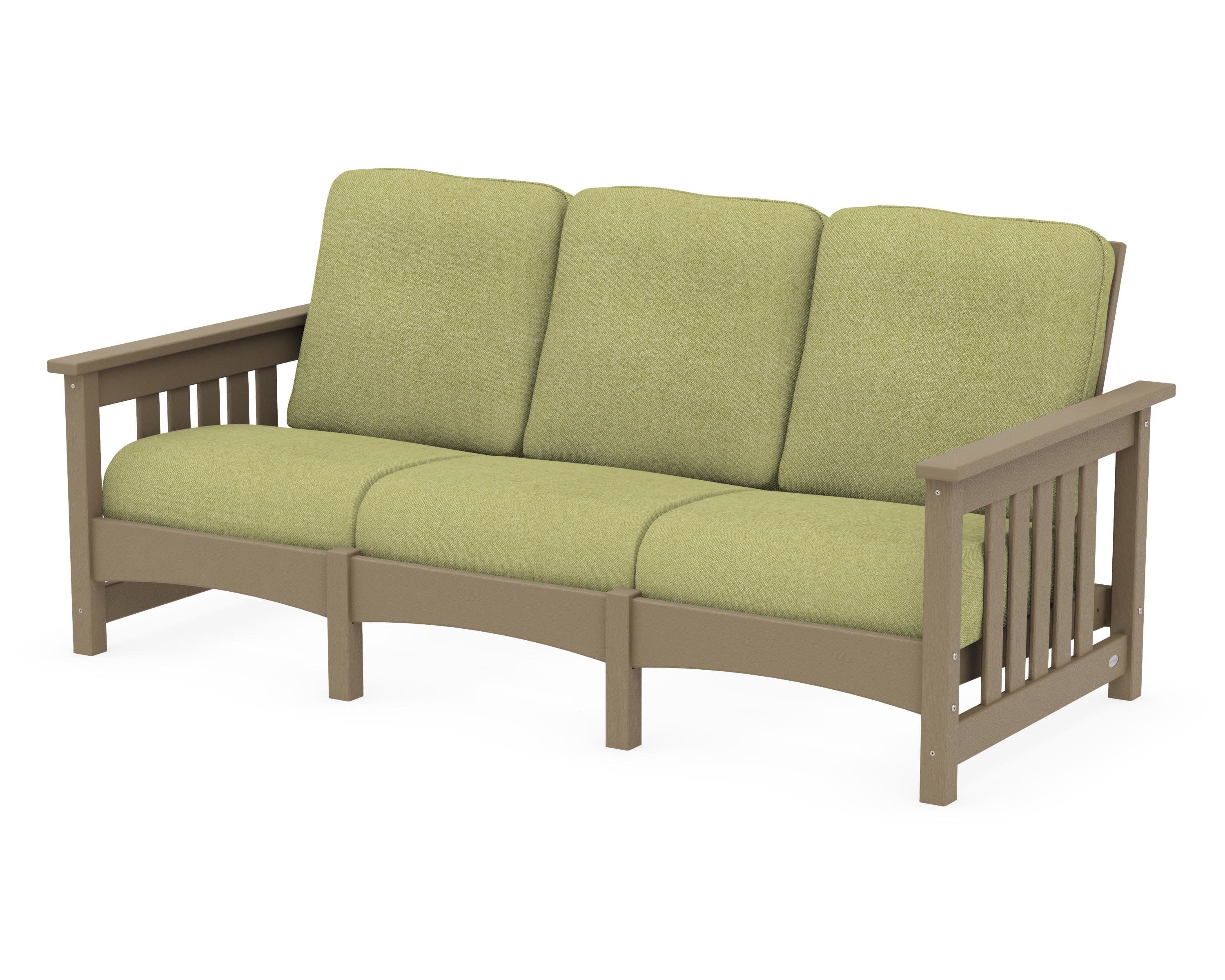 Club Mission Sofa in Vintage Sahara / Chartreuse Boucle