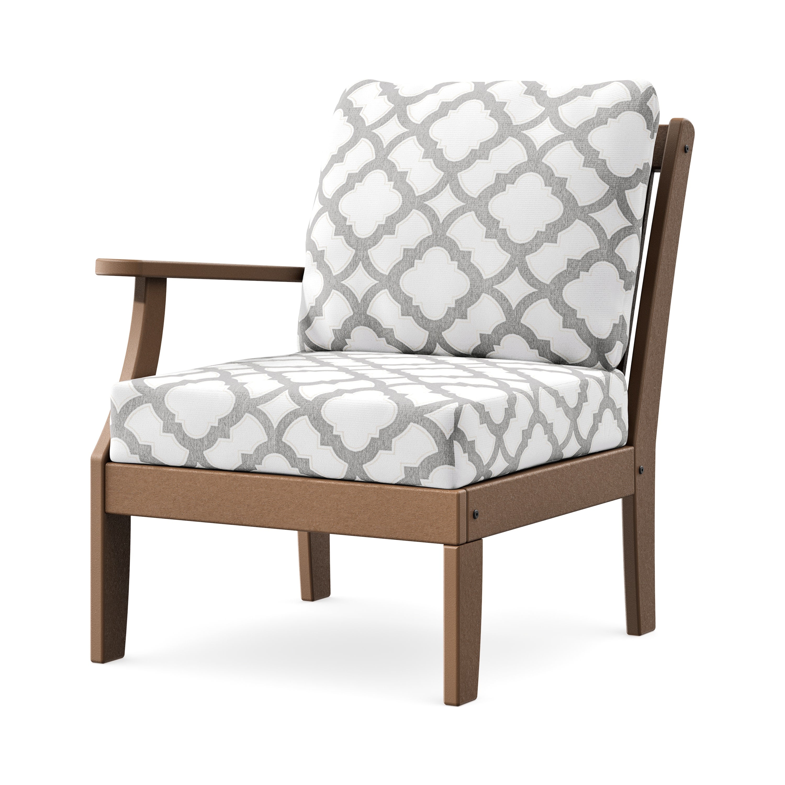 Braxton Modular Left Arm Chair in Teak / Trellis Grey Mist