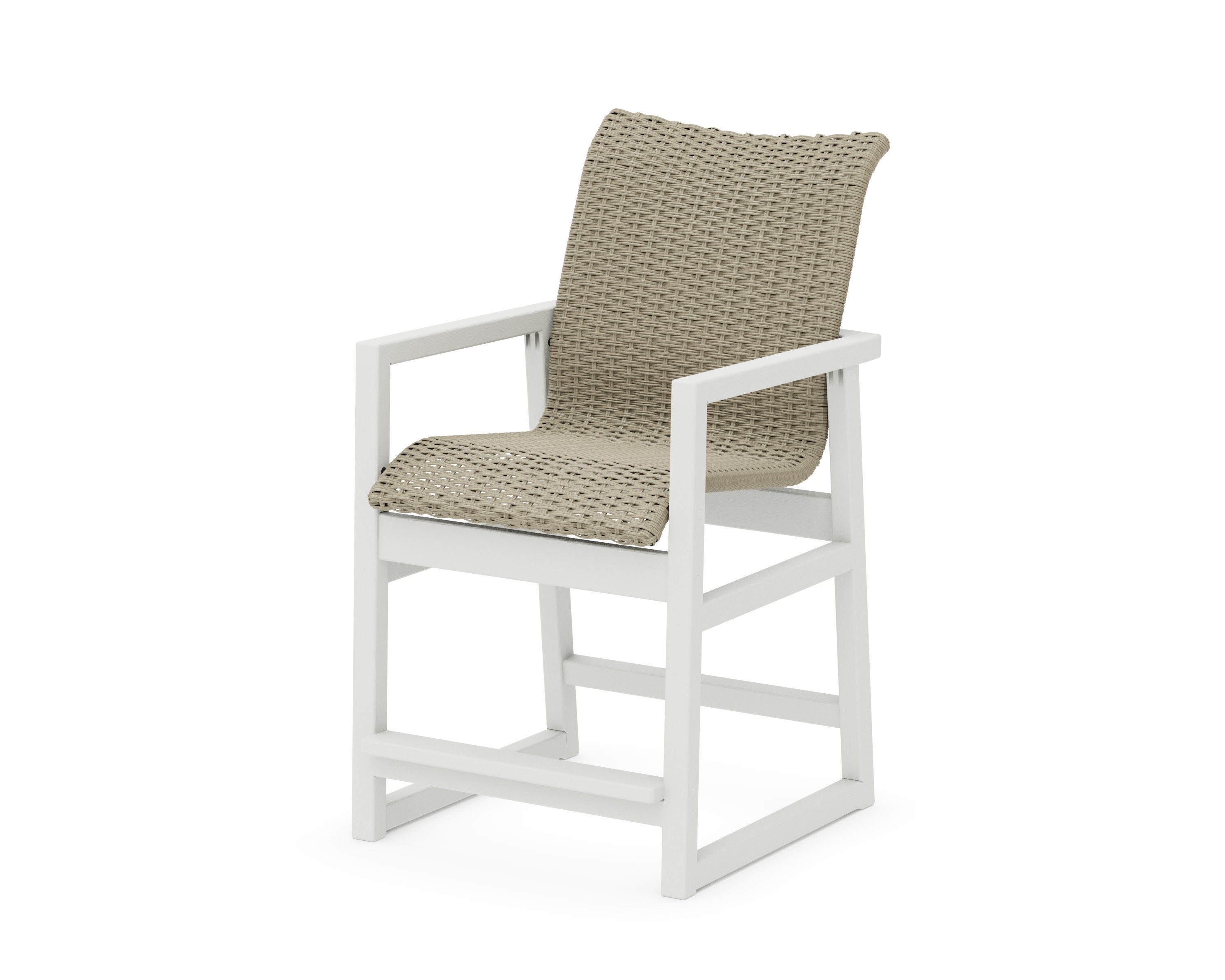 EDGE Woven Counter Arm Chair in Vintage White / Dune Grass