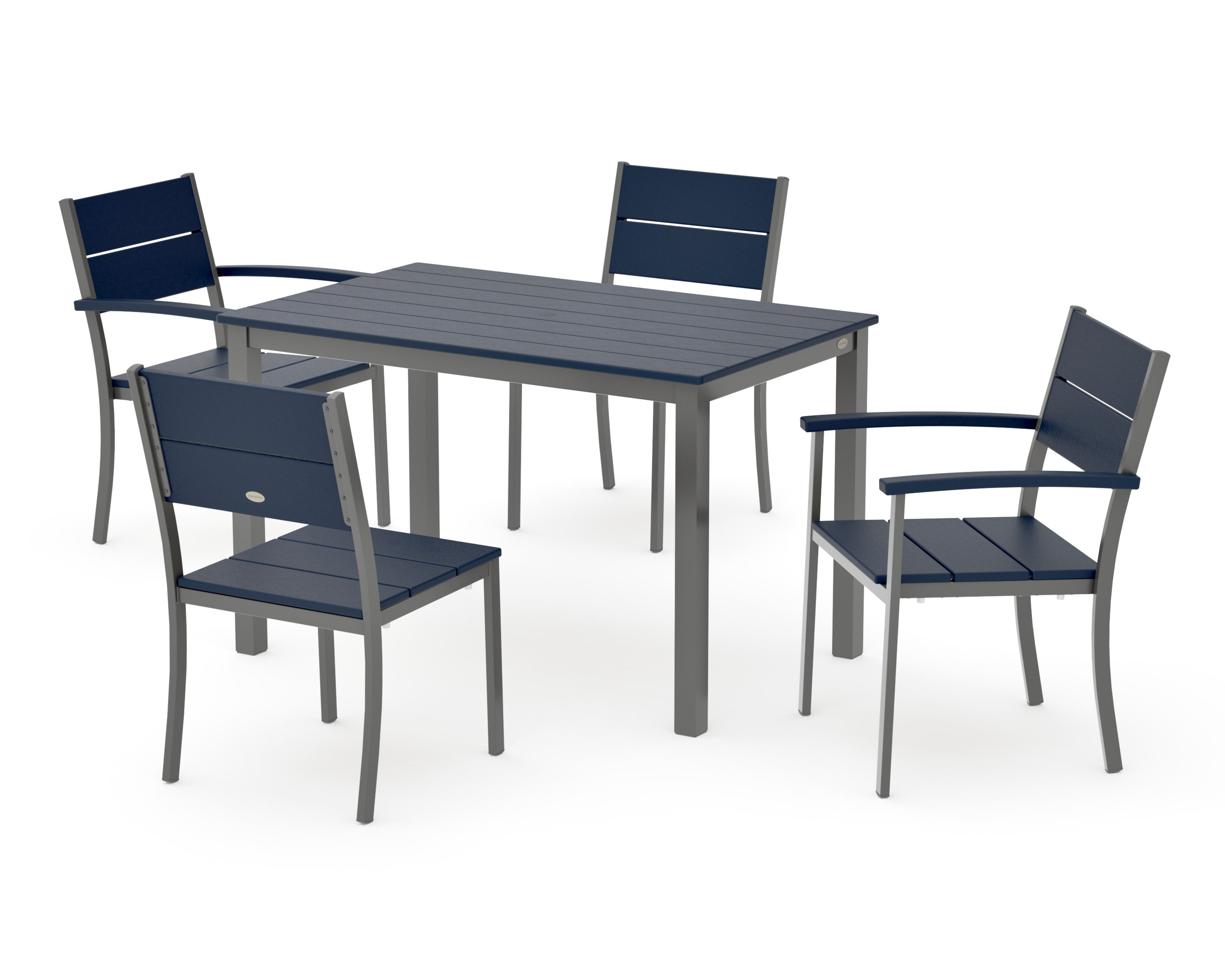 Main Street 5-Piece Dining Set in Charcoal / Navy