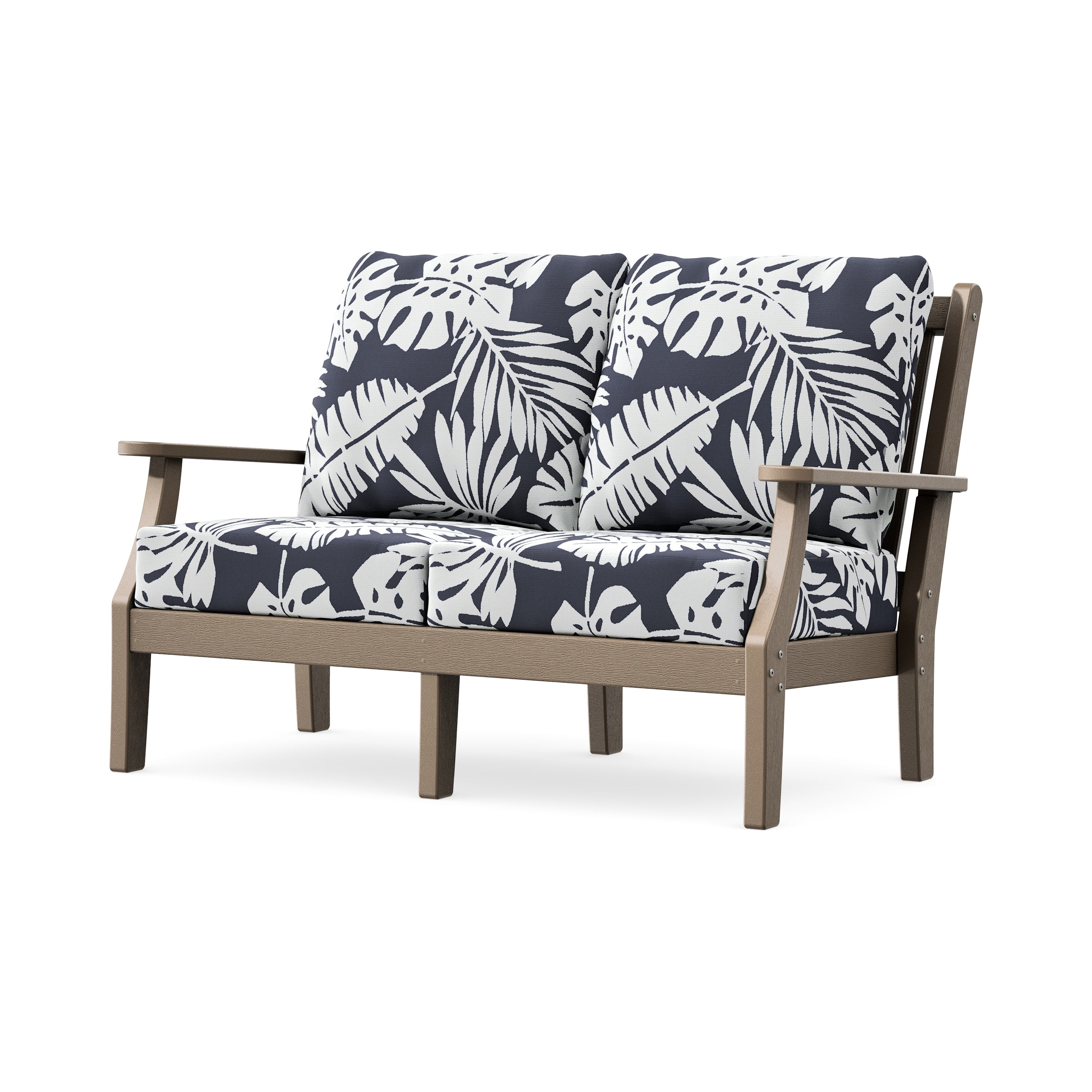 Wovendale Deep Seating Loveseat in Vintage Sahara / Leaf Navy