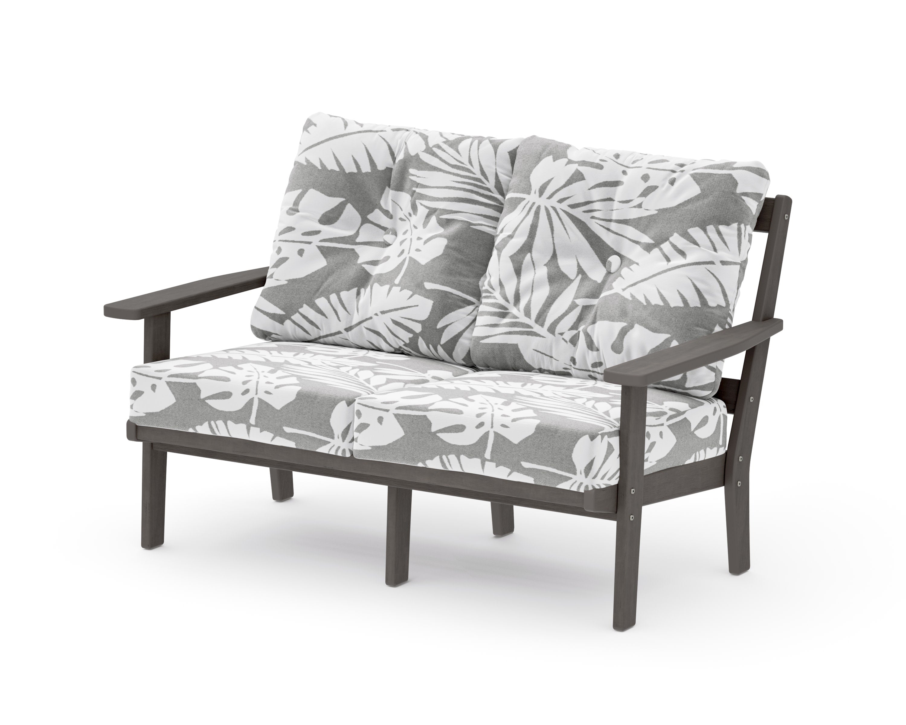 Oxford Deep SeatingLoveseat in Driftwood / Leaf Grey Mist