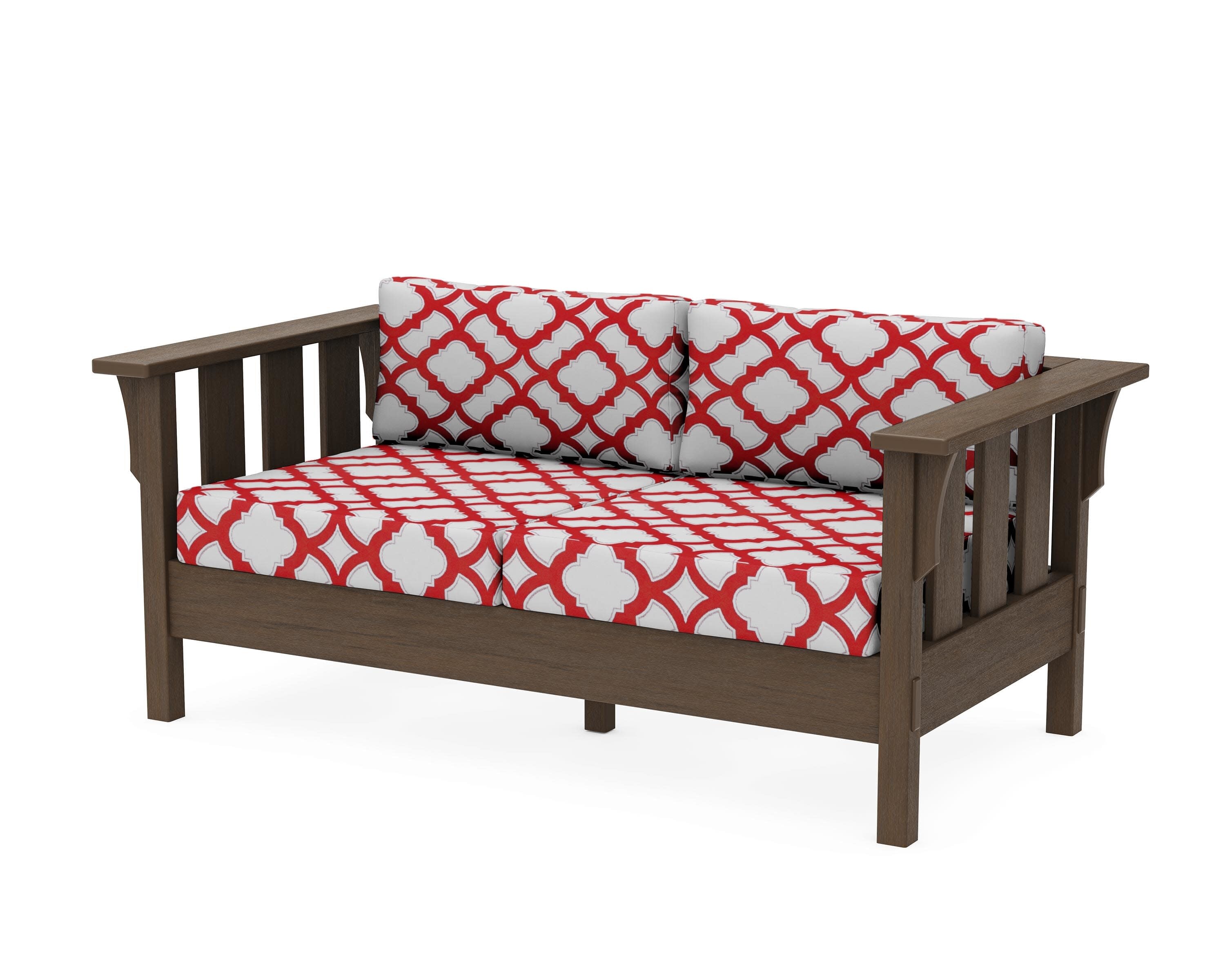 Acadia Deep Seating Loveseat in Kona / Trellis Crimson