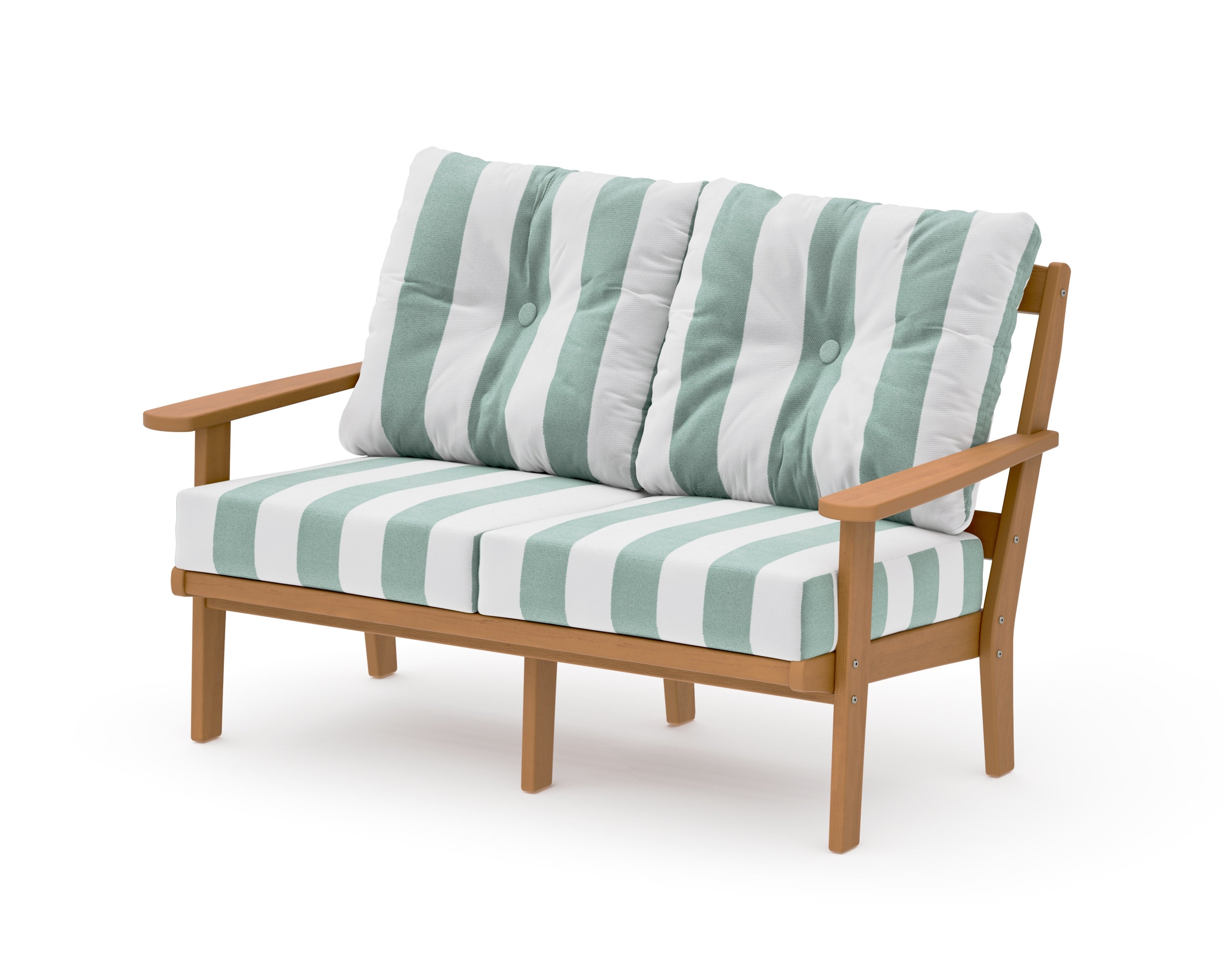 Mission Deep SeatingLoveseat in Natural / Cabana Stripe Glacier Spa