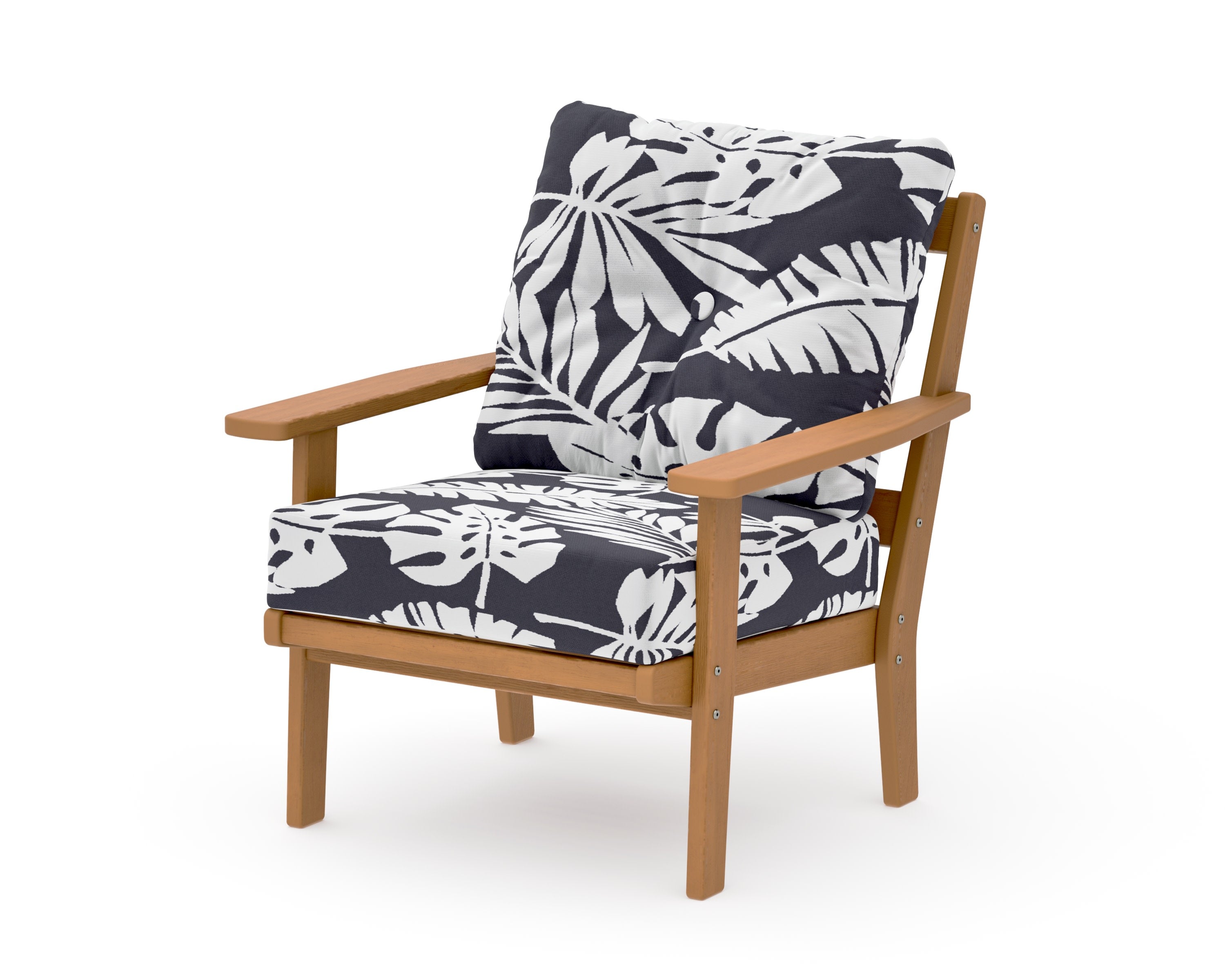 Prairie Deep Seating Chair in Natural / Leaf Navy