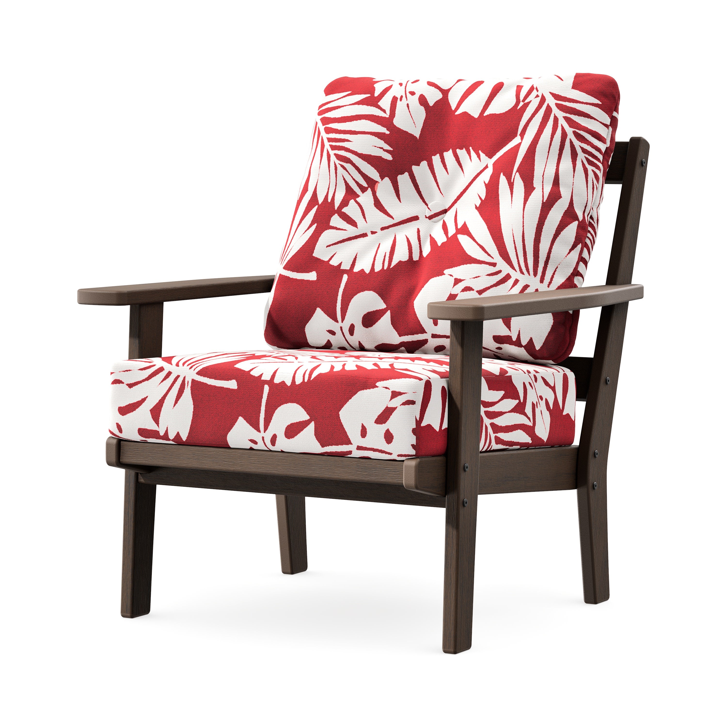 Prairie Deep Seating Chair in Kona / Leaf Crimson