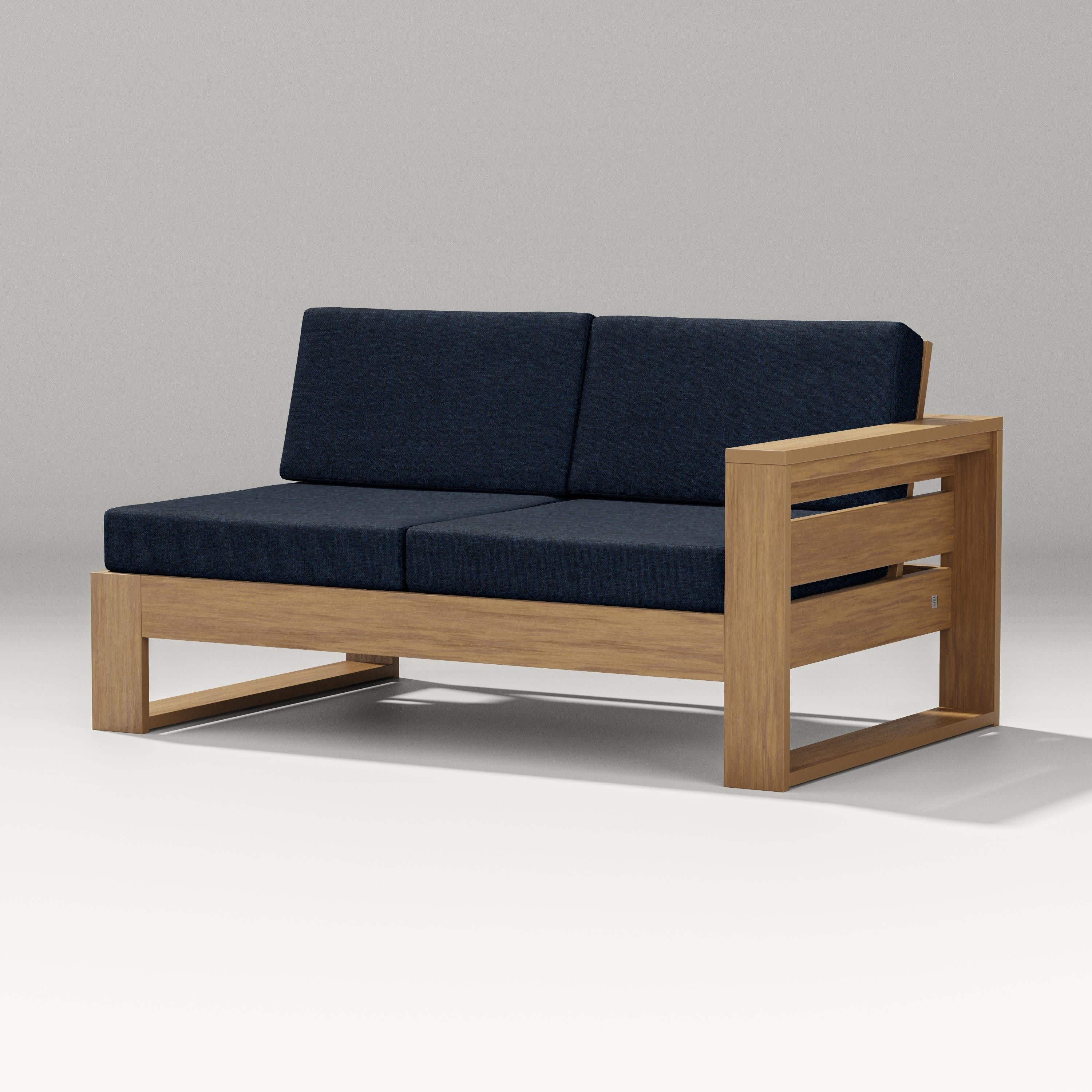 Latitude Modular Right Arm Loveseat in Natural / Marine Indigo