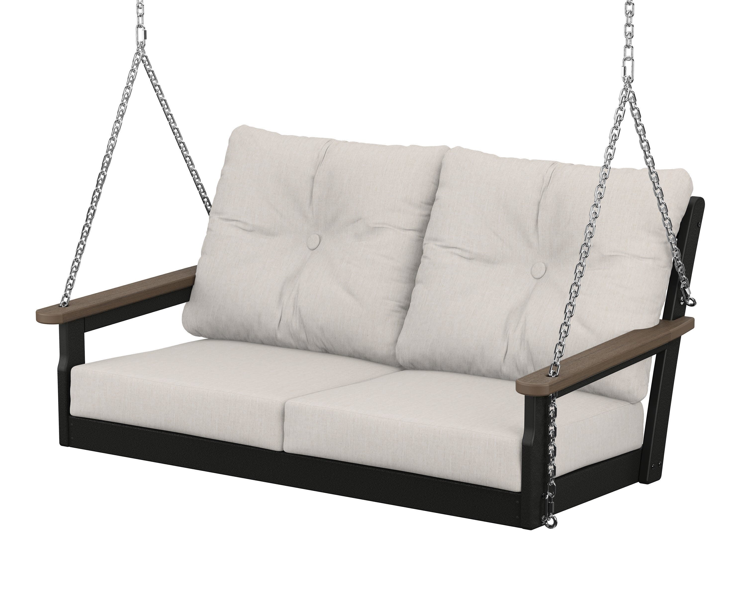 Vineyard Deep Seating Swing in Black / Kona / Cast Ash