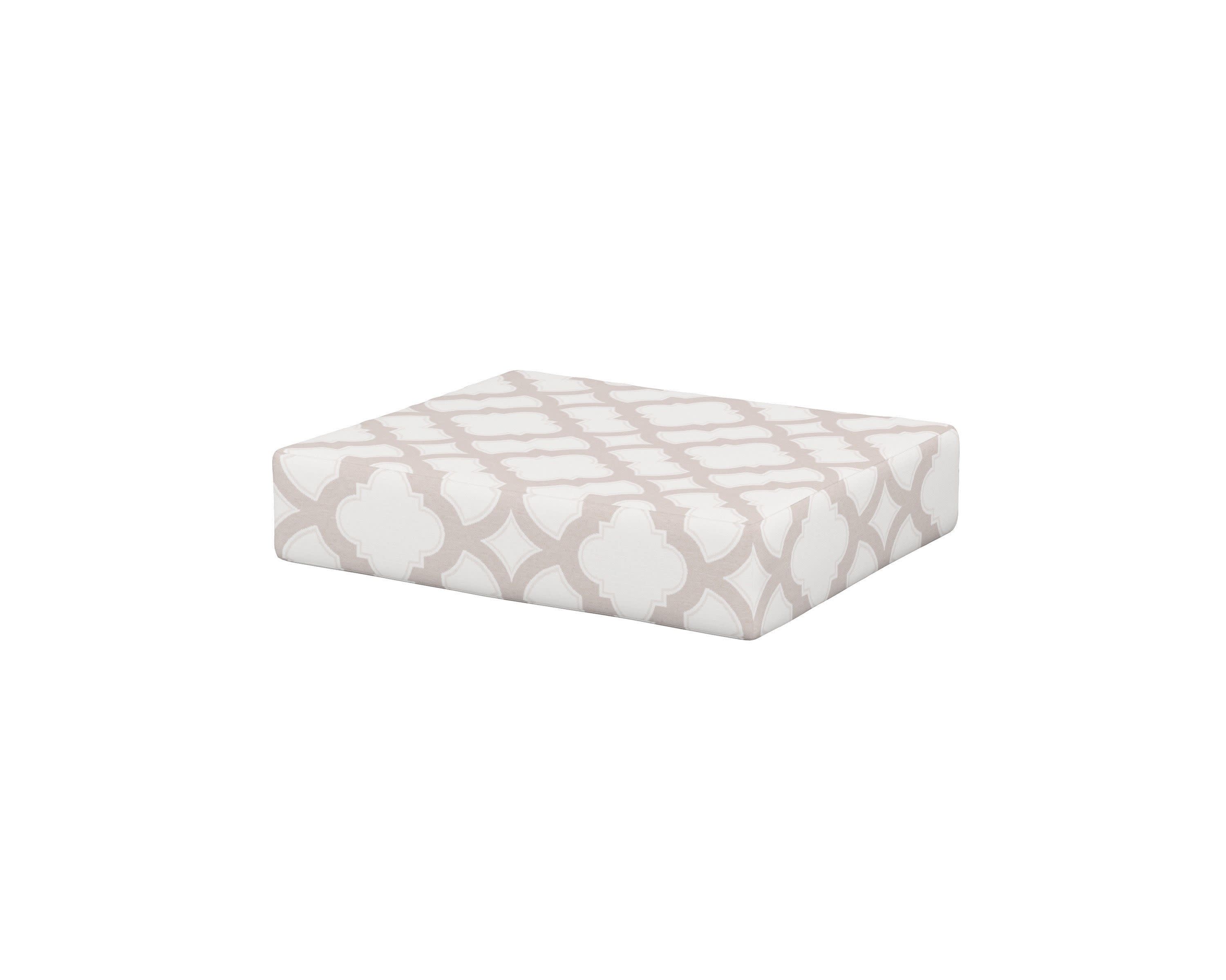 Acadia Ottoman Cushion in Trellis Dune Burlap