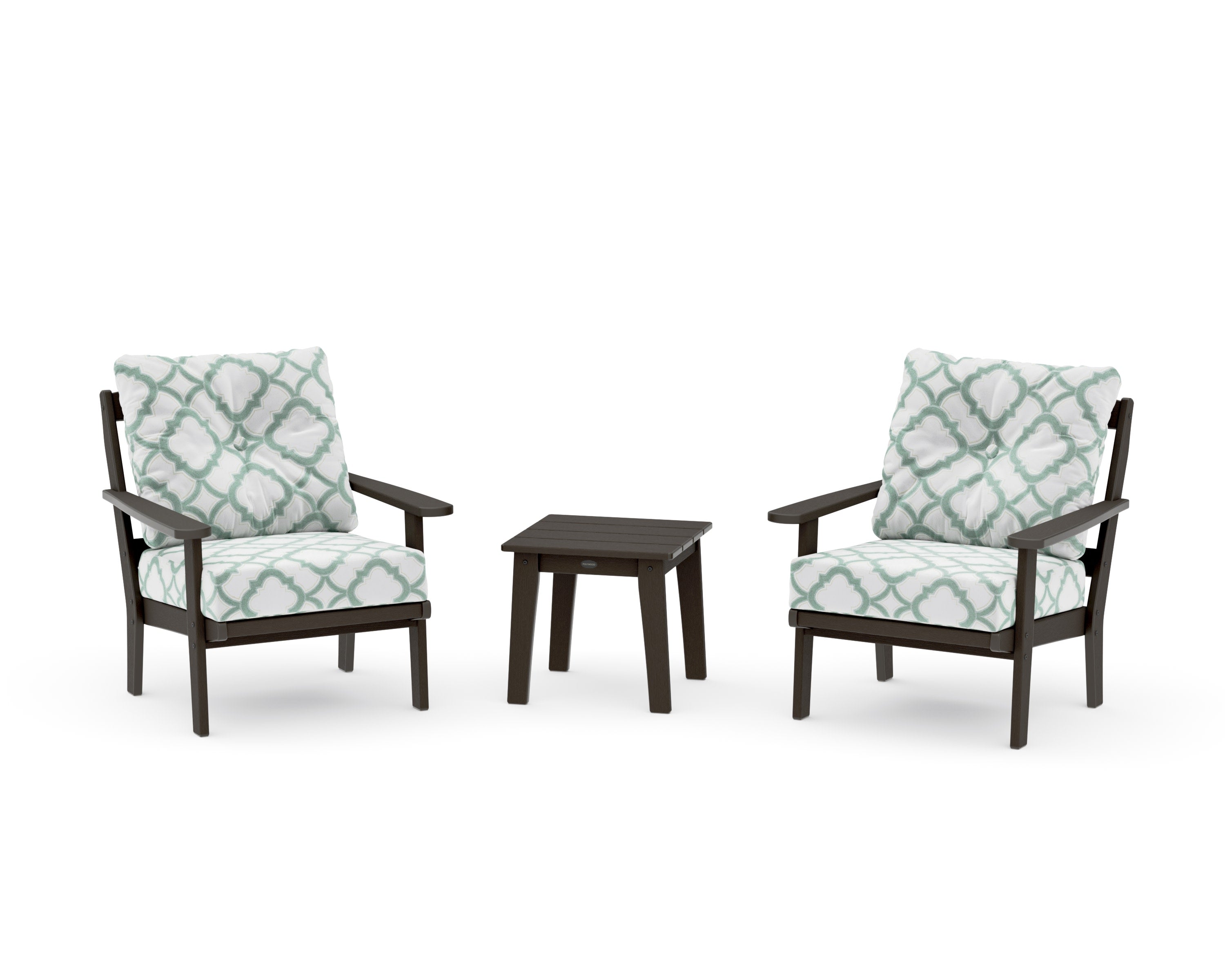 Mission 3-Piece Deep Seating Set in Vintage Coffee / Trellis Glacier Spa