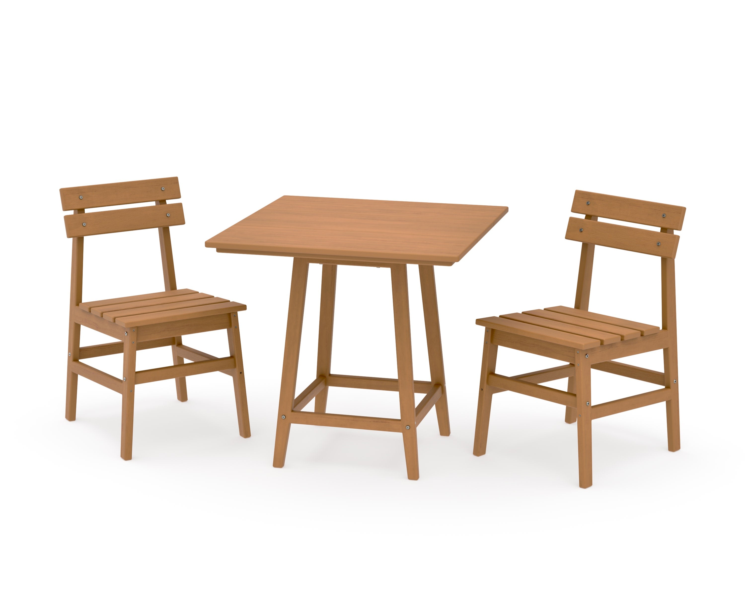 Modern Studio Plaza Chair 3-Piece Bistro Dining Set in Natural