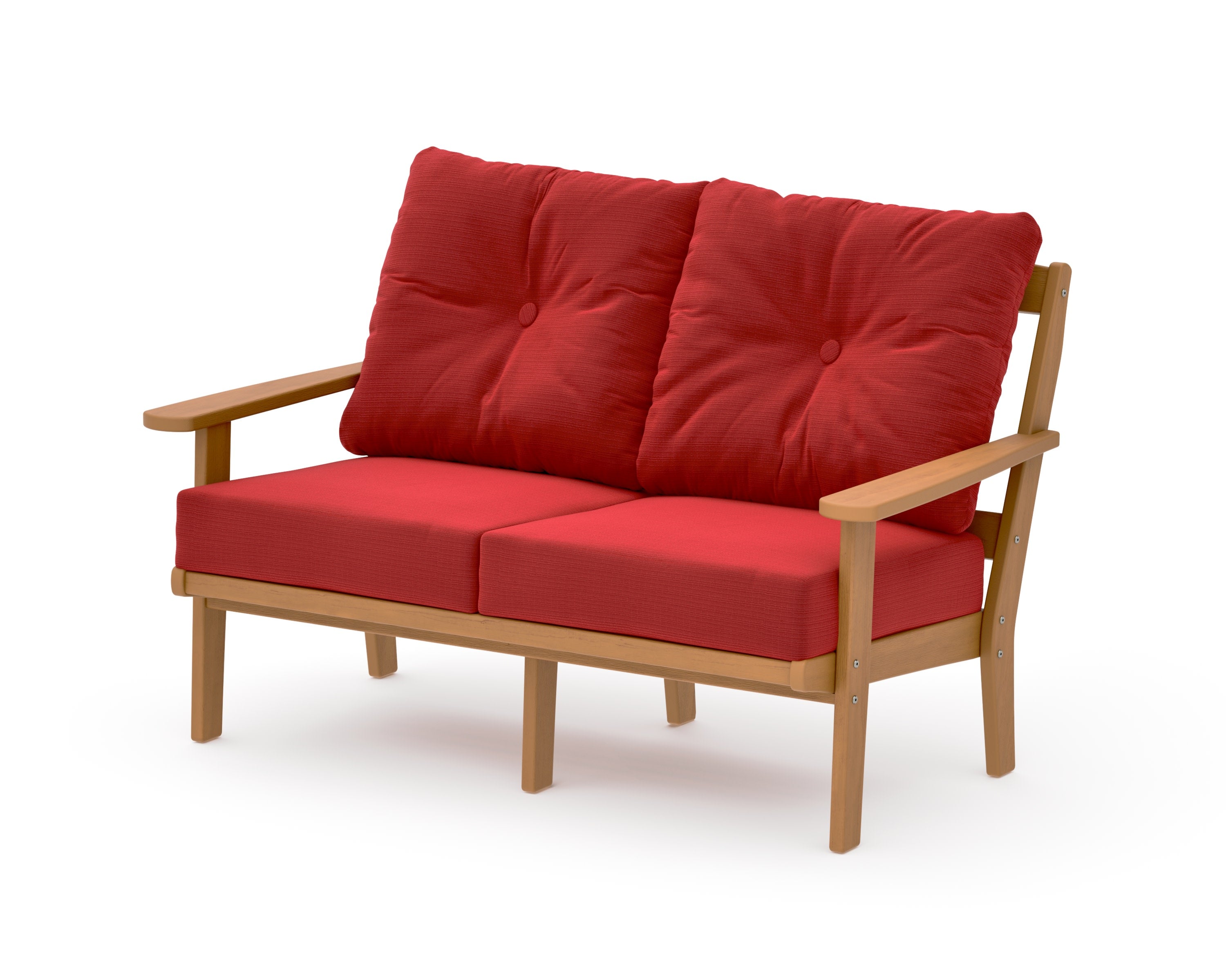 Mission Deep SeatingLoveseat in Natural / Crimson Linen
