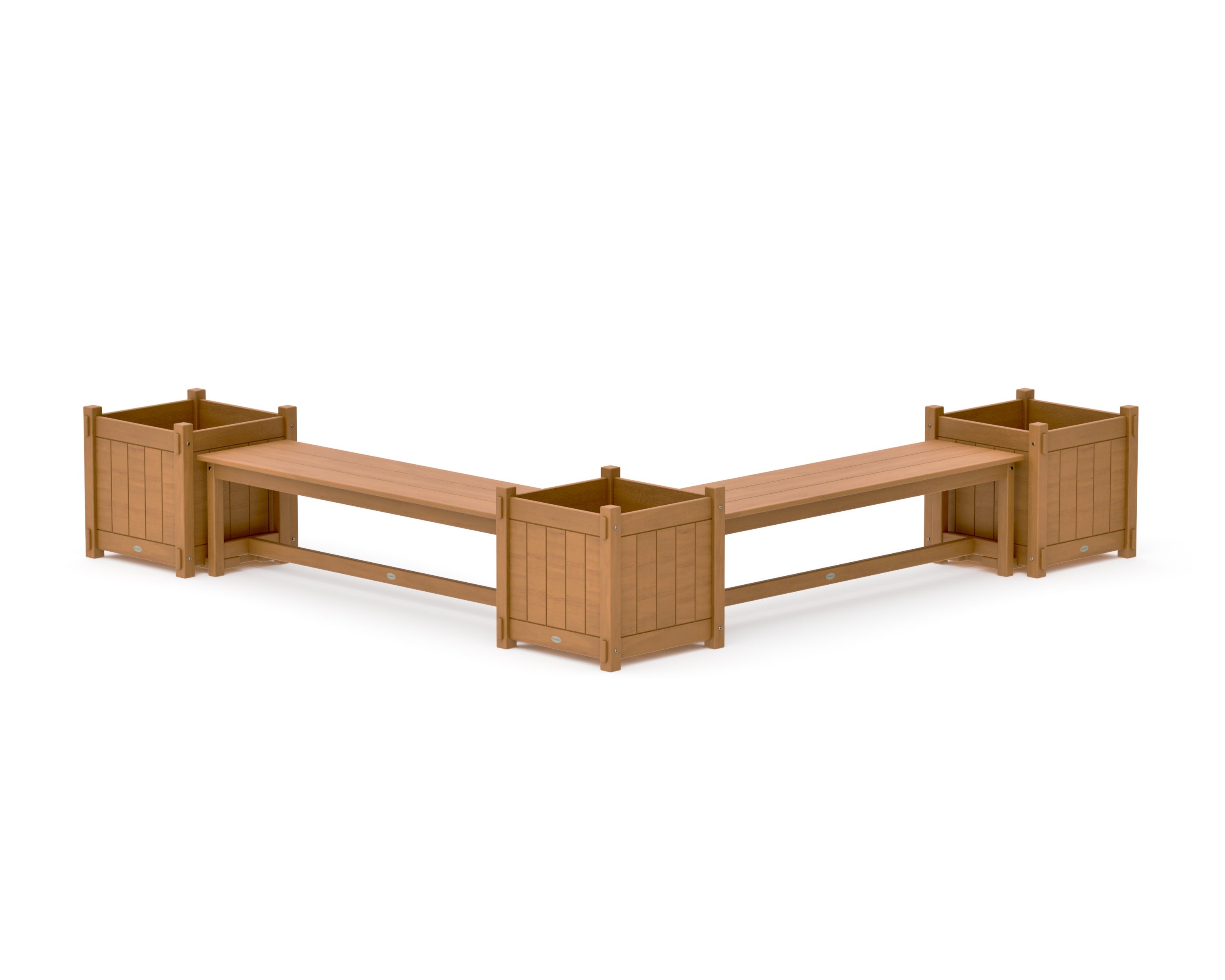 60" Vineyard L- Shaped Planter Bench Corner Set - Large in Natural