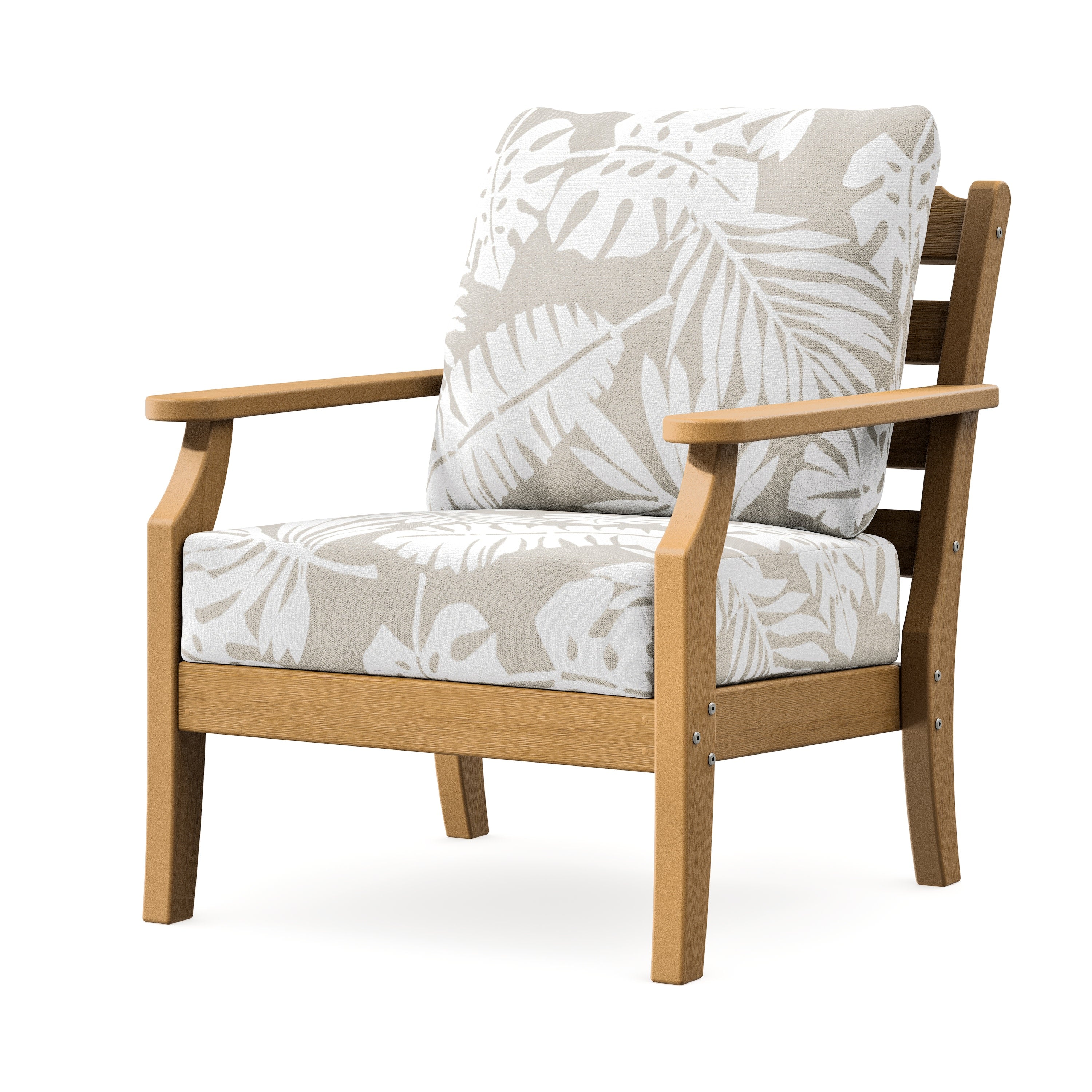 Savannah Deep Seating Chair in Natural / Leaf Dune Burlap