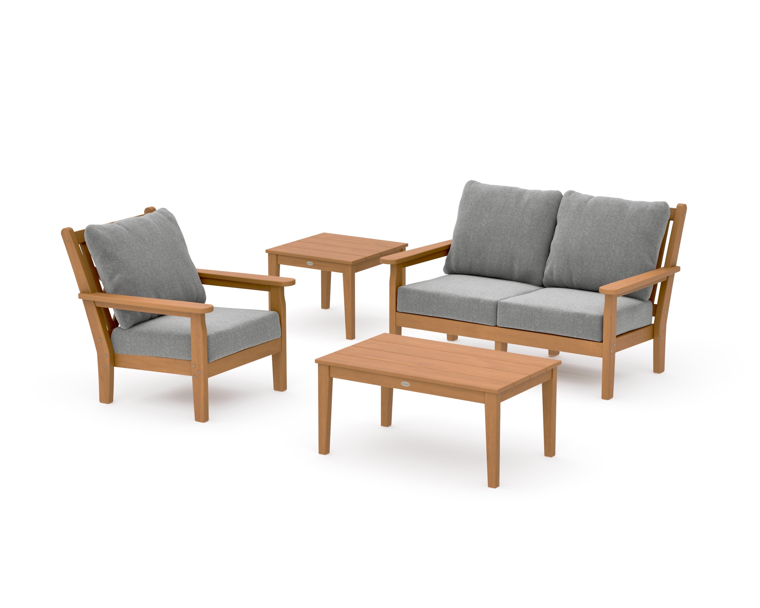 Chippendale 4-Piece Deep Seating Set in Natural / Grey Mist
