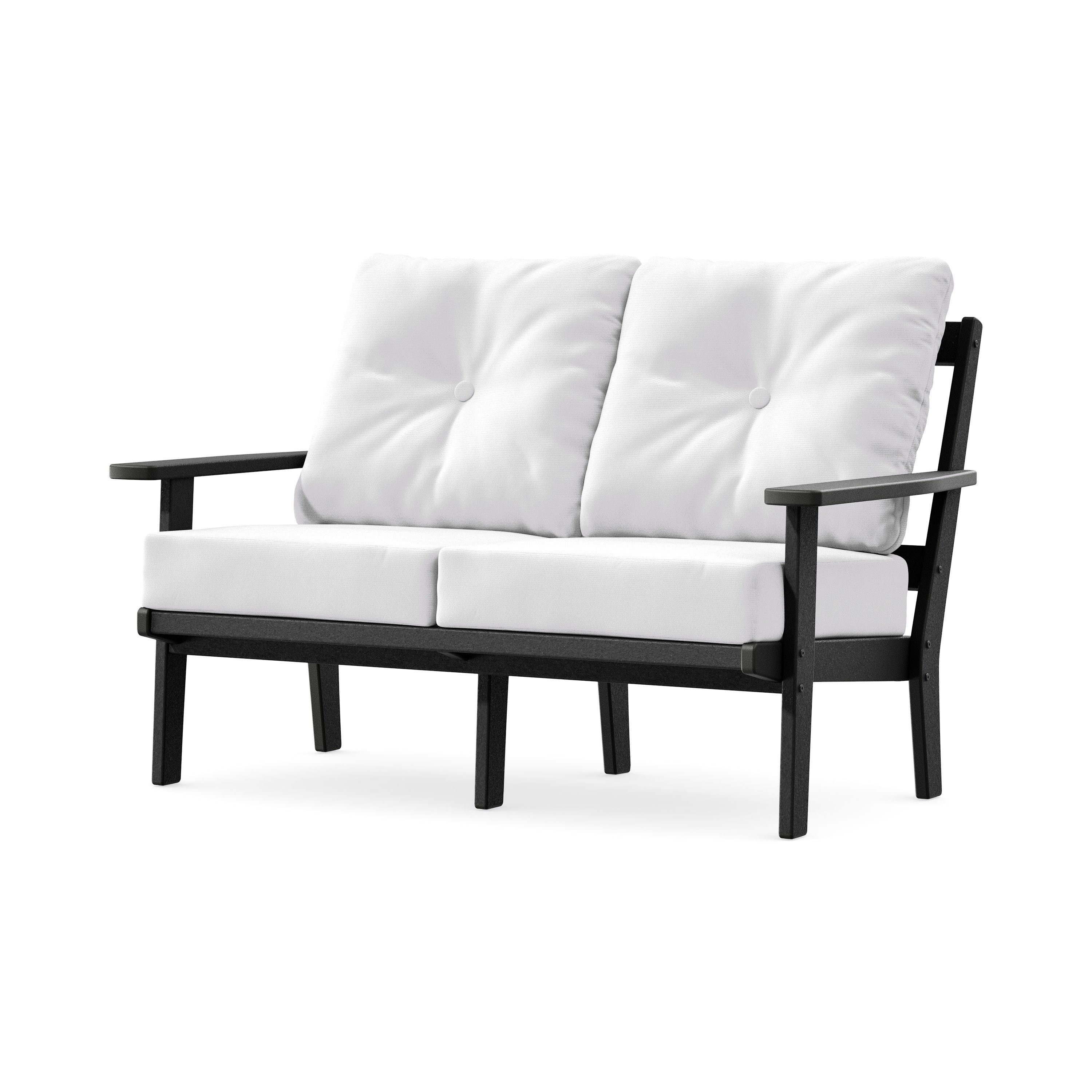 Prairie Deep SeatingLoveseat in Black / Natural