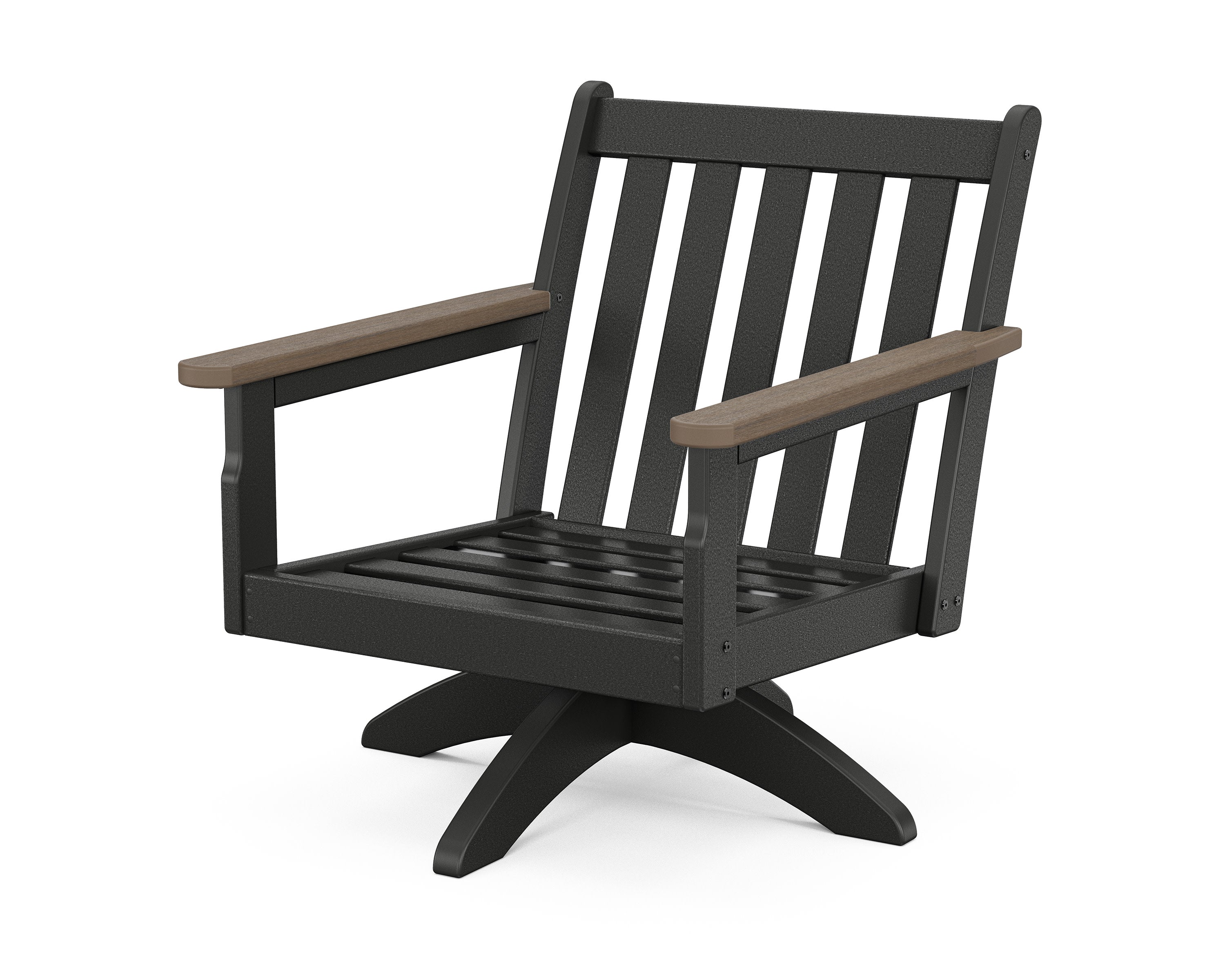 Vineyard Deep Seating Swivel Chair Frame in Black / Kona