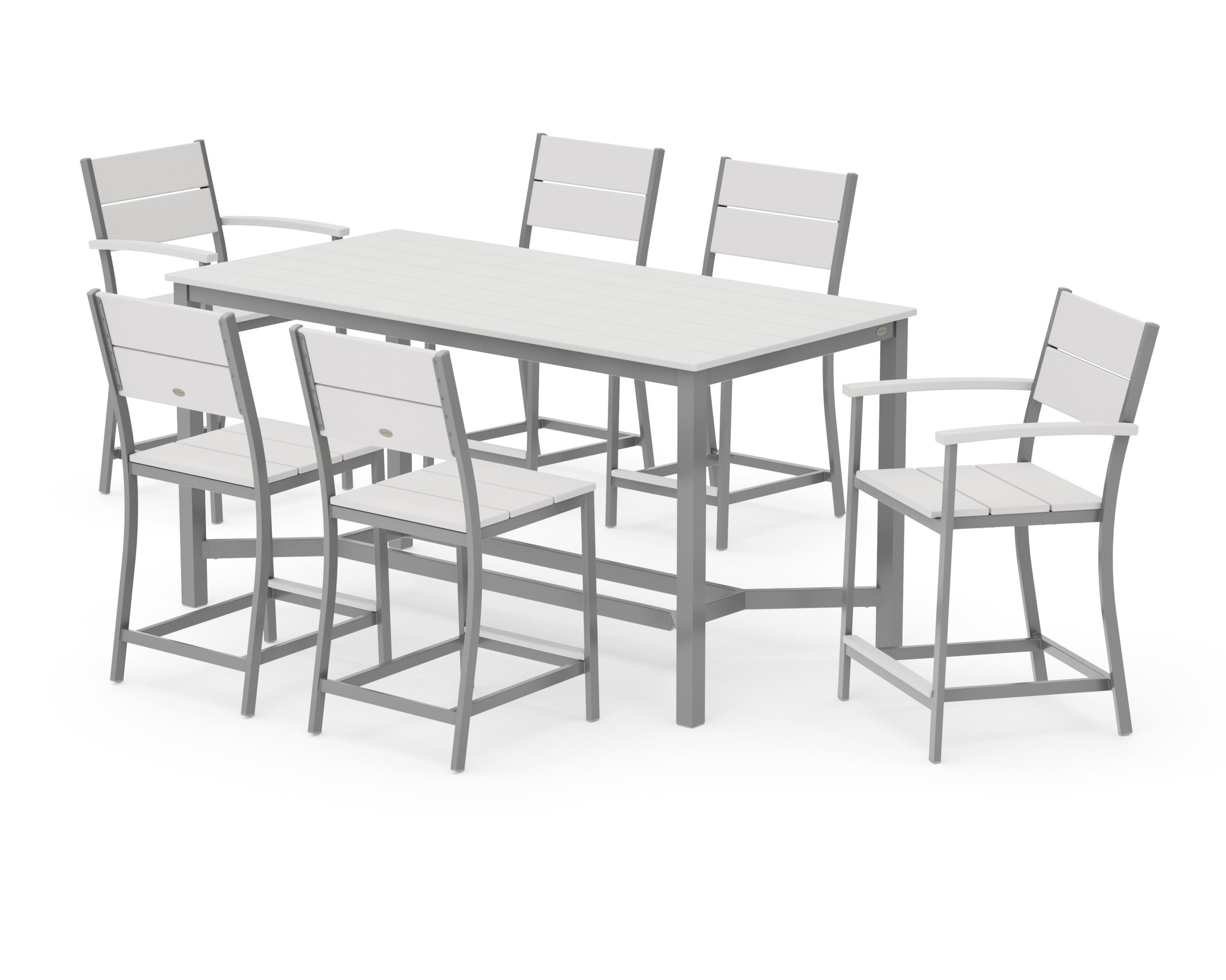Main Street 7-Piece Counter Set in Silver / Vintage White