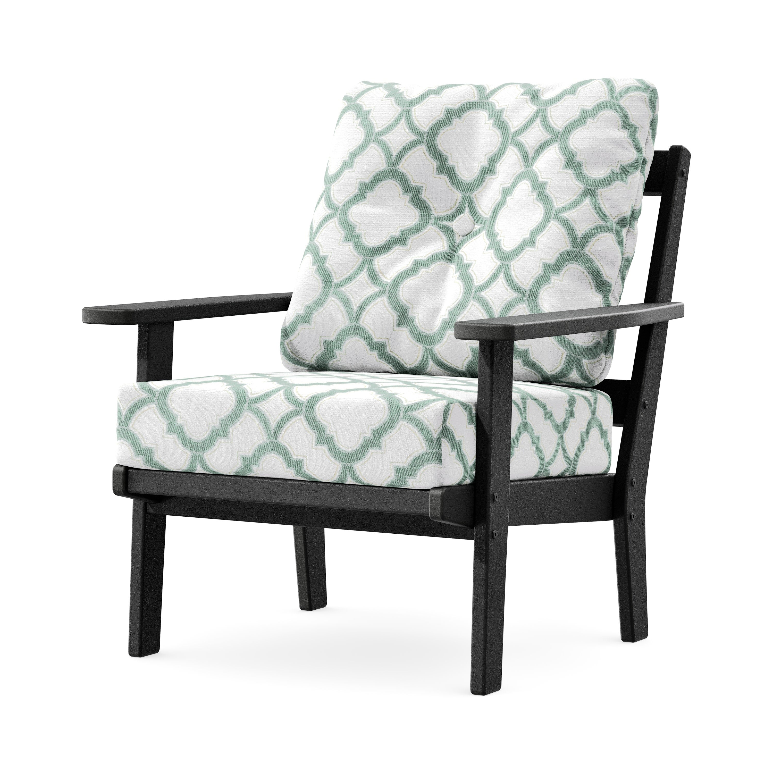 Prairie Deep Seating Chair in Black / Trellis Glacier Spa