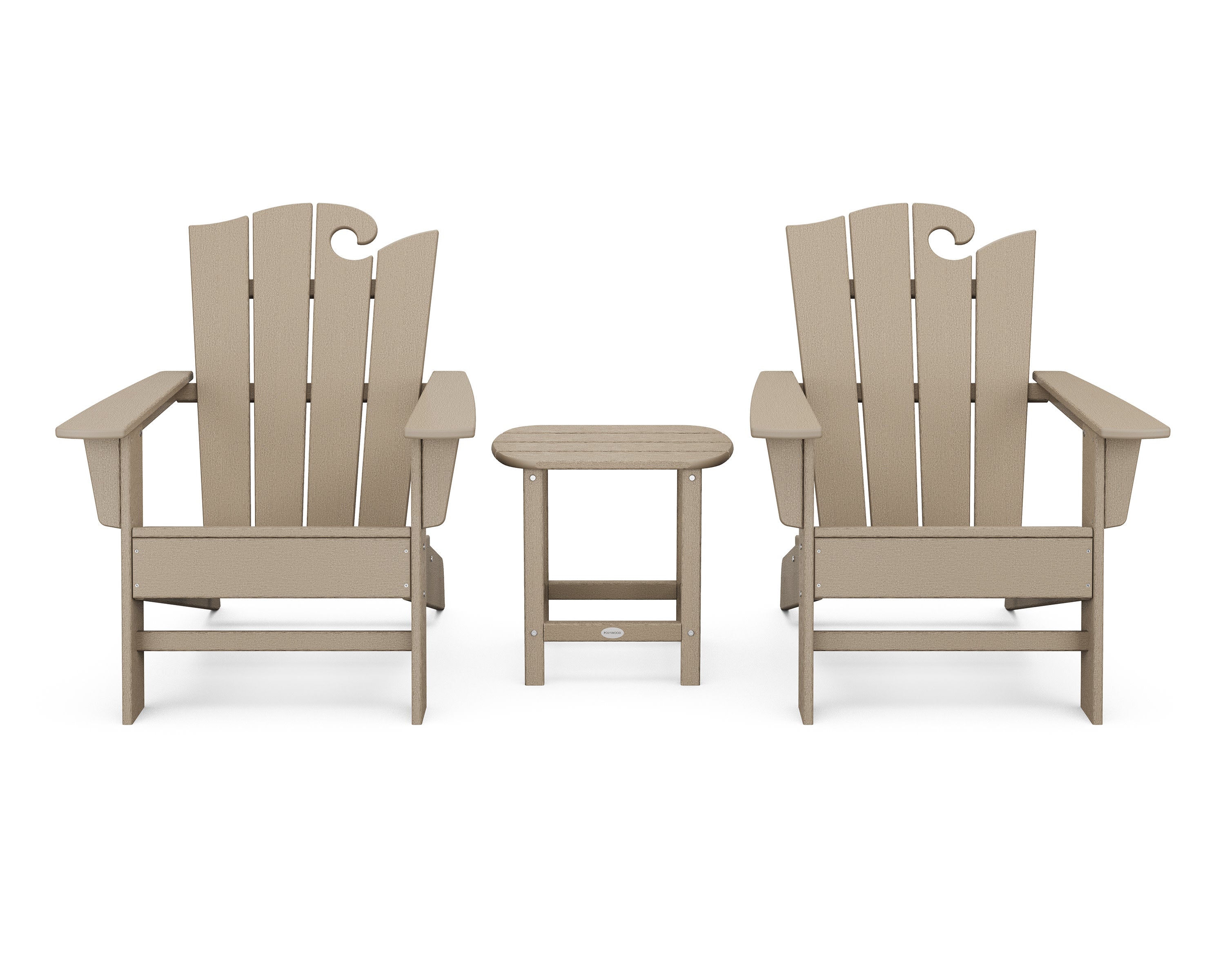 Wave 3-Piece Adirondack Set with The Ocean Chair in Vintage Sahara