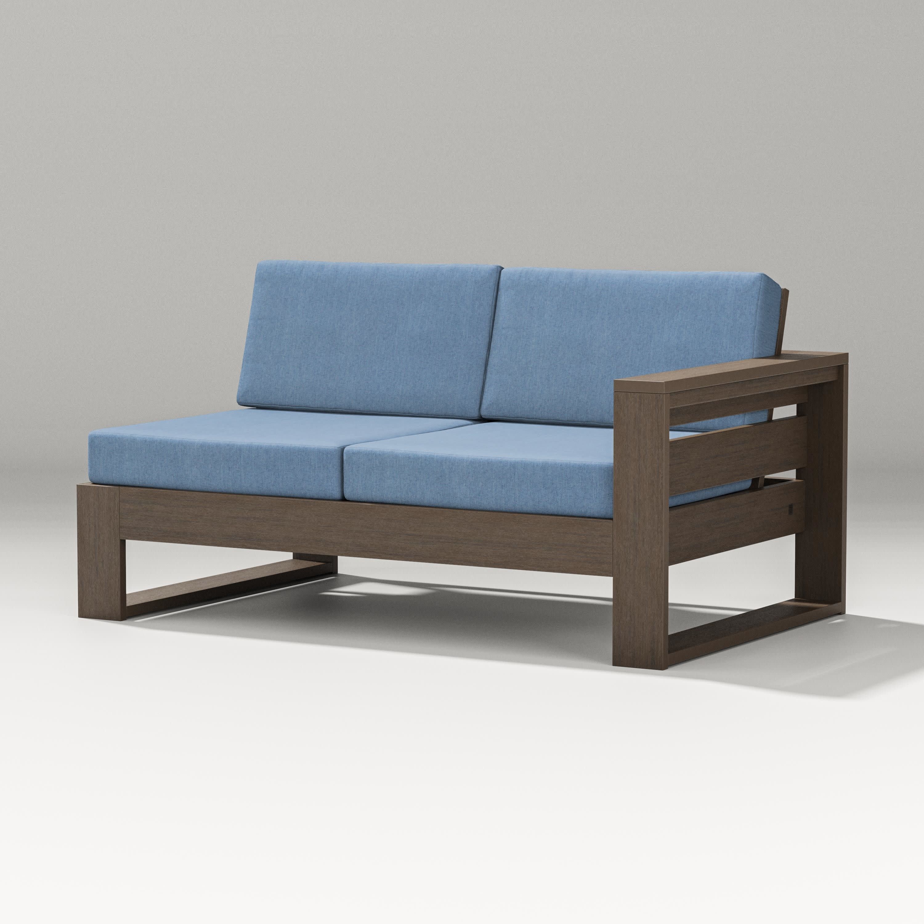 Latitude Modular Right Arm Loveseat in Kona / Sky Blue