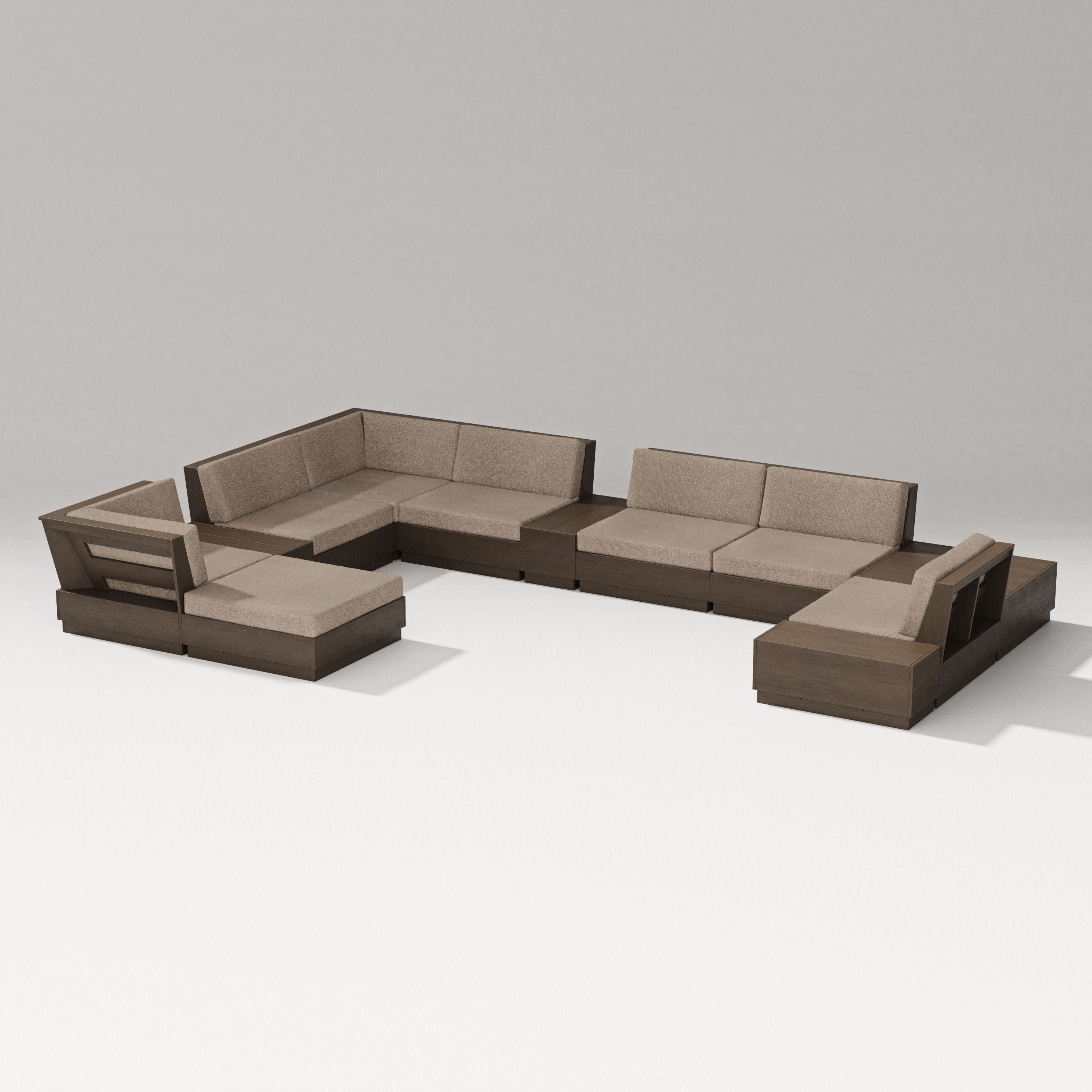 Elevate 12-Piece Conversation Sectional Set in Kona / Spiced Burlap