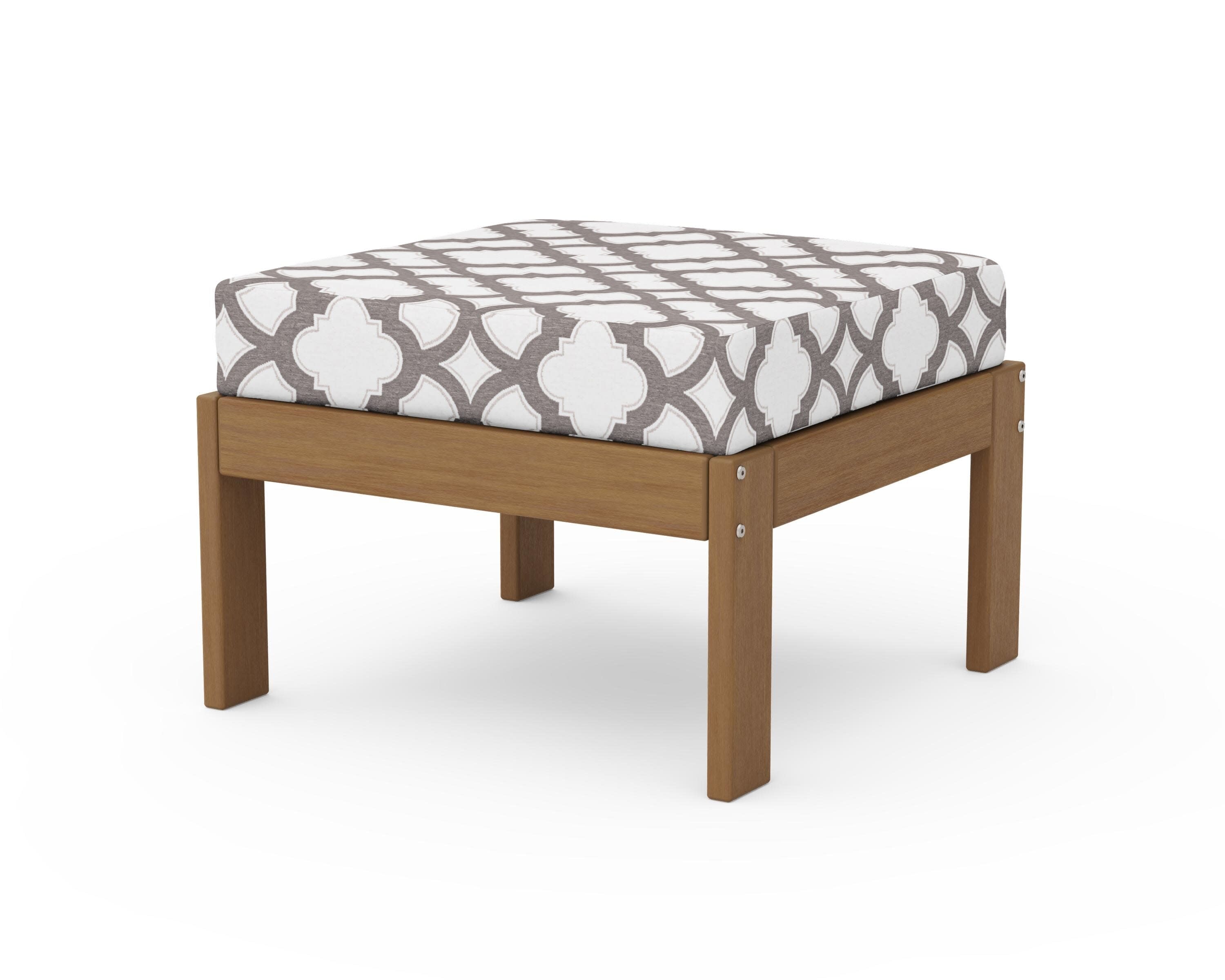 Vineyard Modular Ottoman in Natural / Trellis Grey Mist