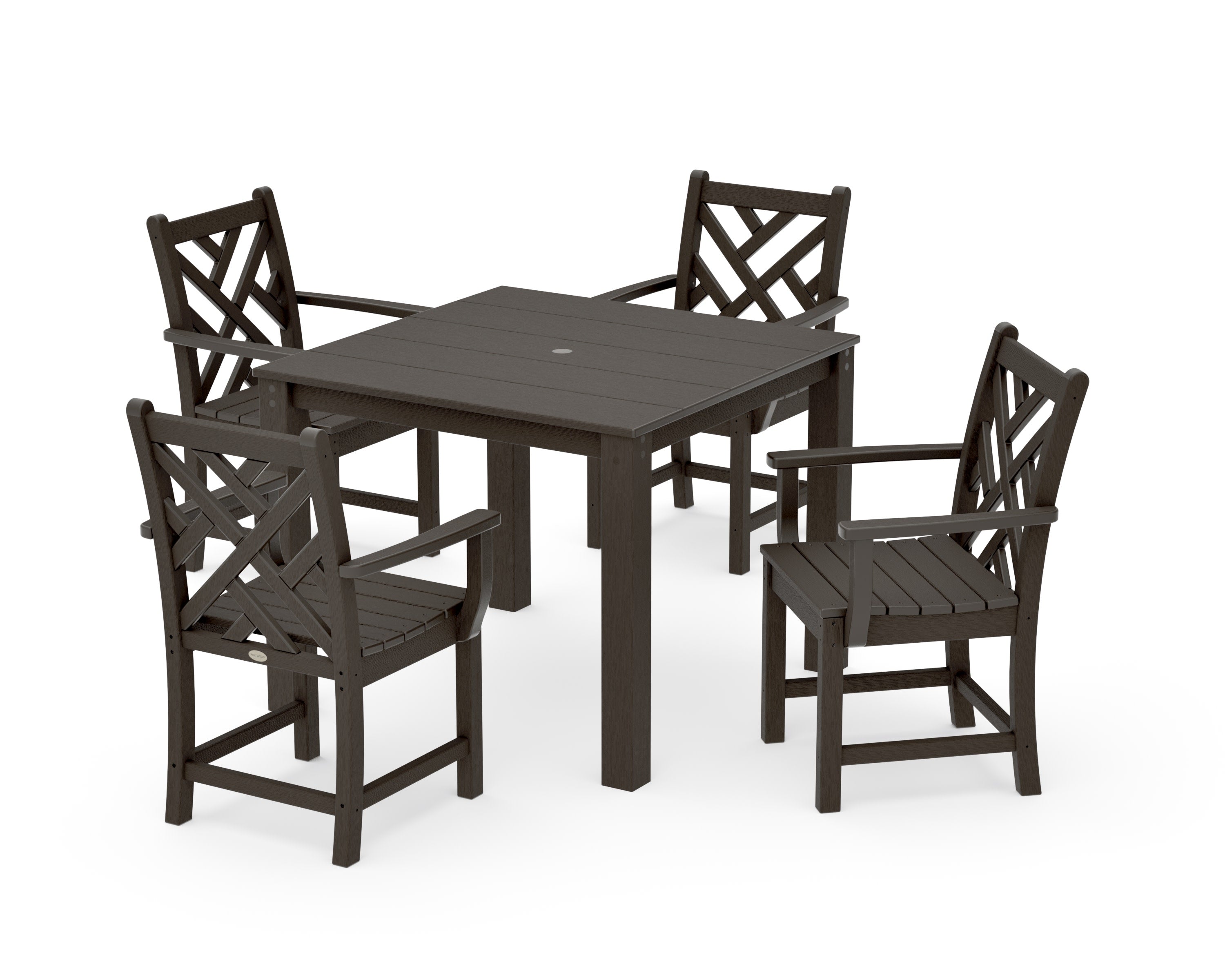 Chippendale 5-Piece Parsons Dining Set in Vintage Coffee