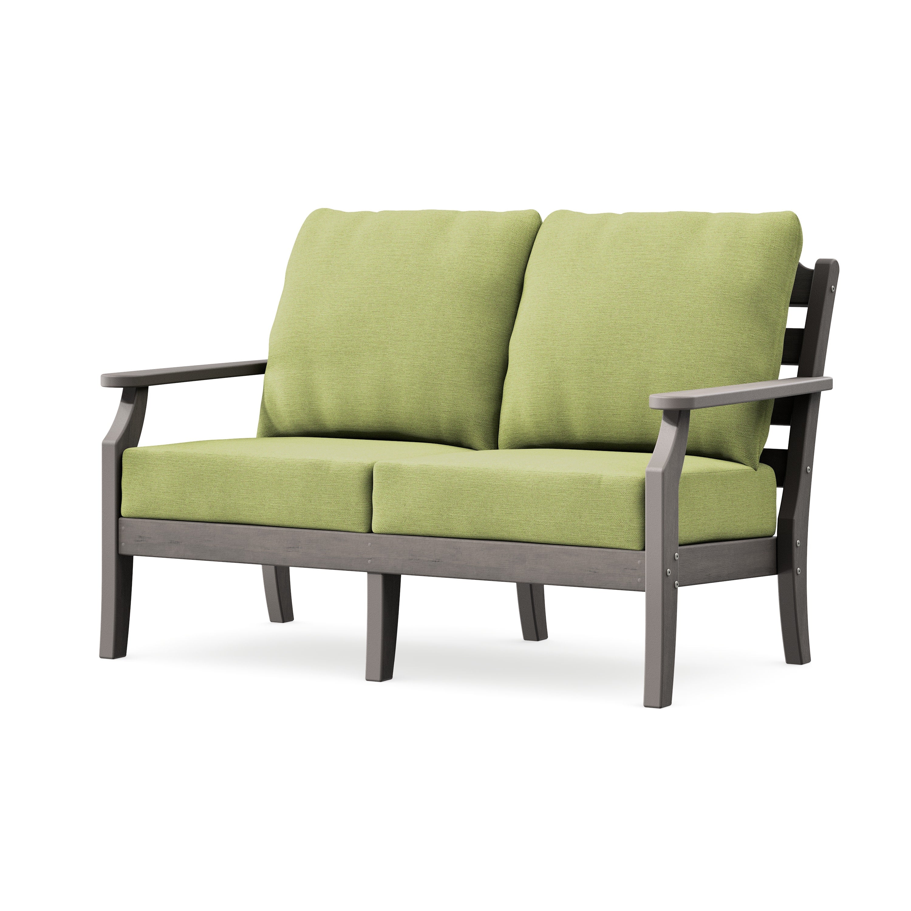 Savannah Deep Seating Loveseat in Driftwood / Chartreuse Boucle
