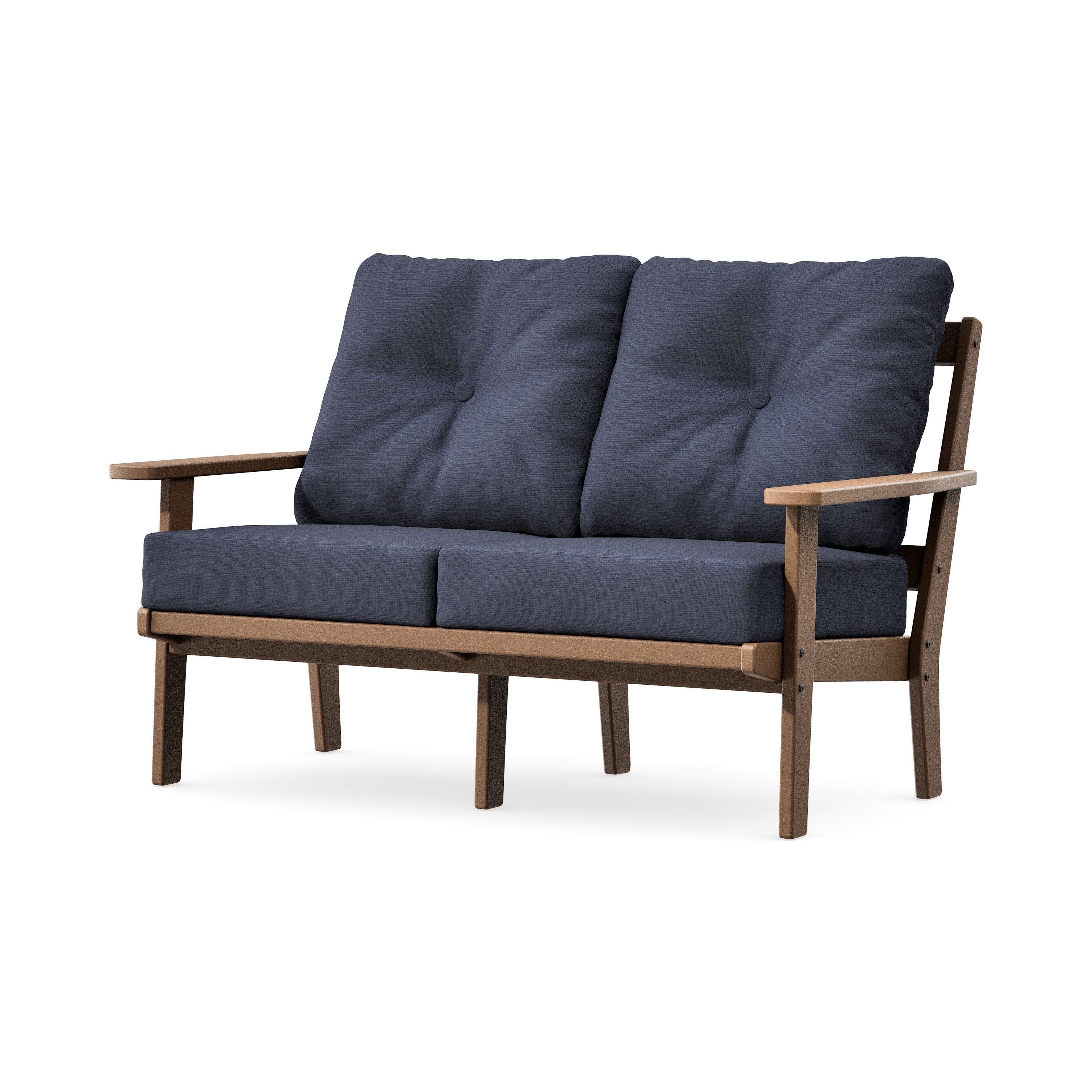Prairie Deep SeatingLoveseat in Teak / Navy Linen