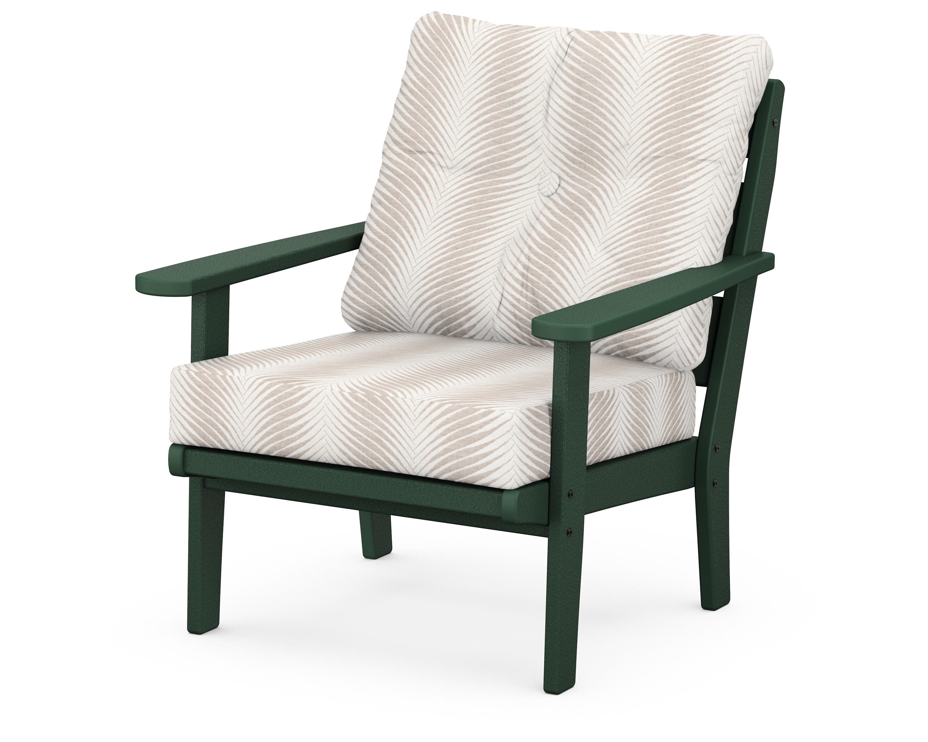 Lakeside Deep Seating Chair in Green / Clock Out Cloud