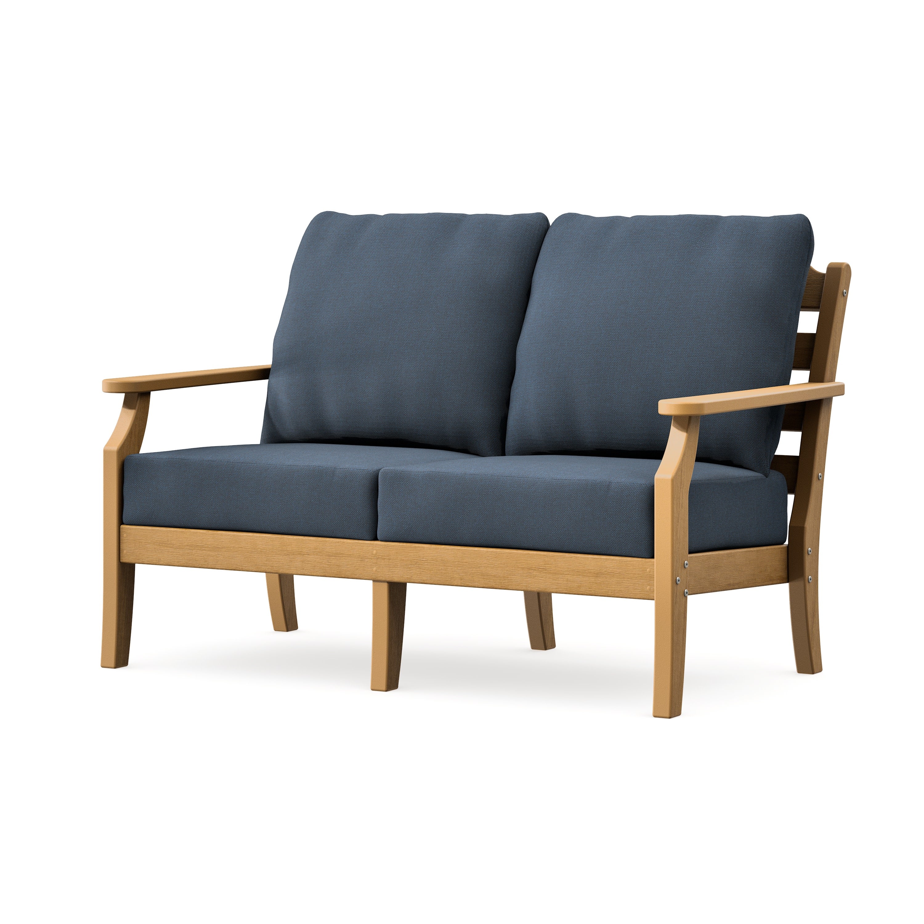 Savannah Deep Seating Loveseat in Natural / Marine Indigo