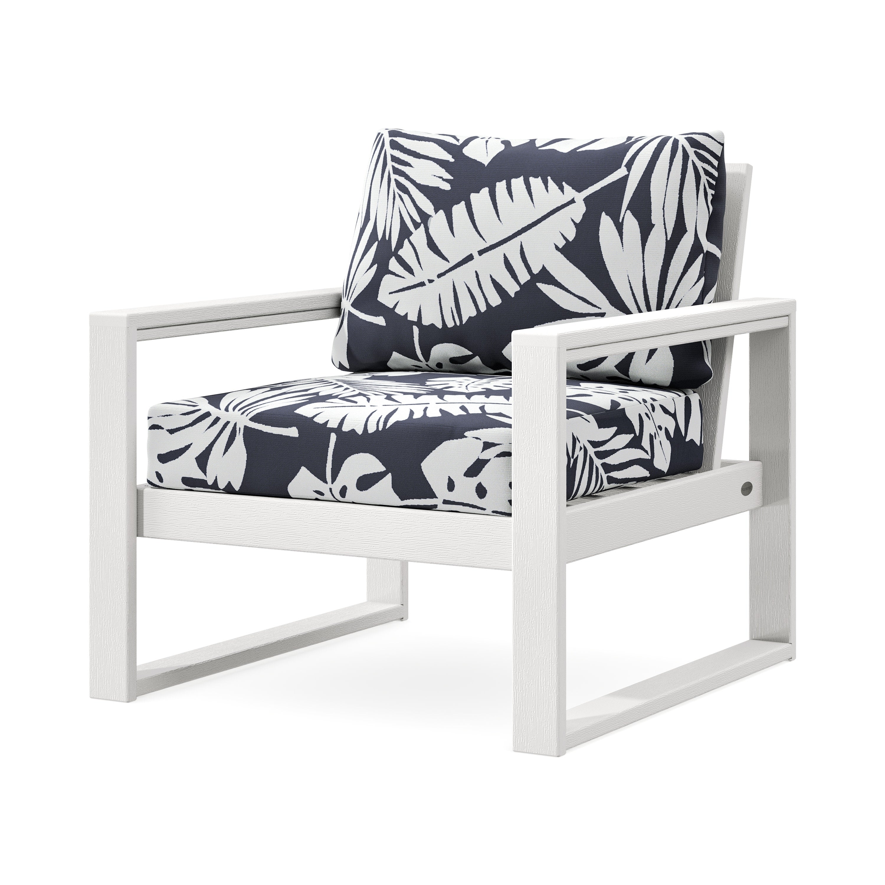 EDGE Club Chair in Vintage White / Leaf Navy