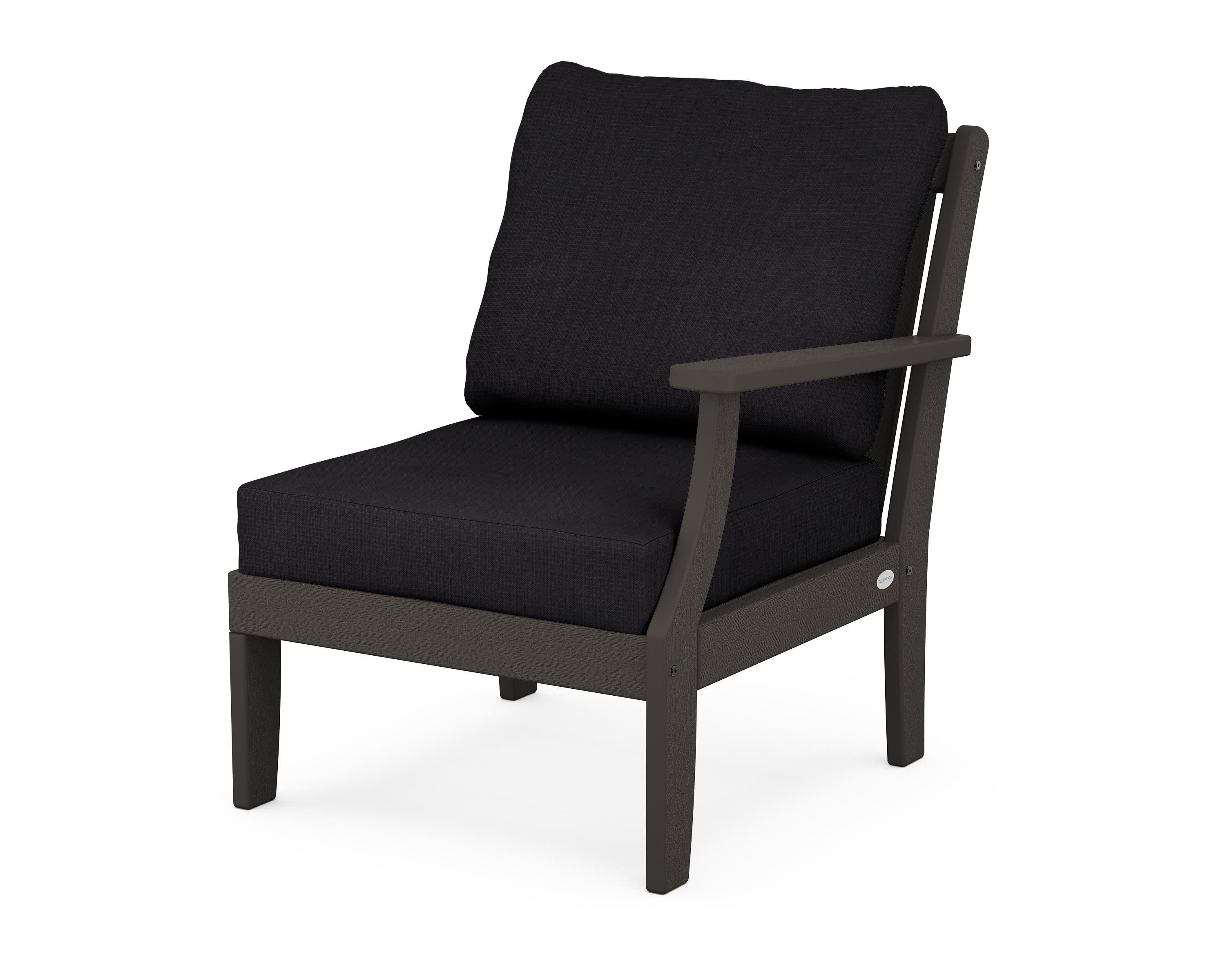 Braxton Modular Right Arm Chair in Vintage Coffee / Midnight Linen