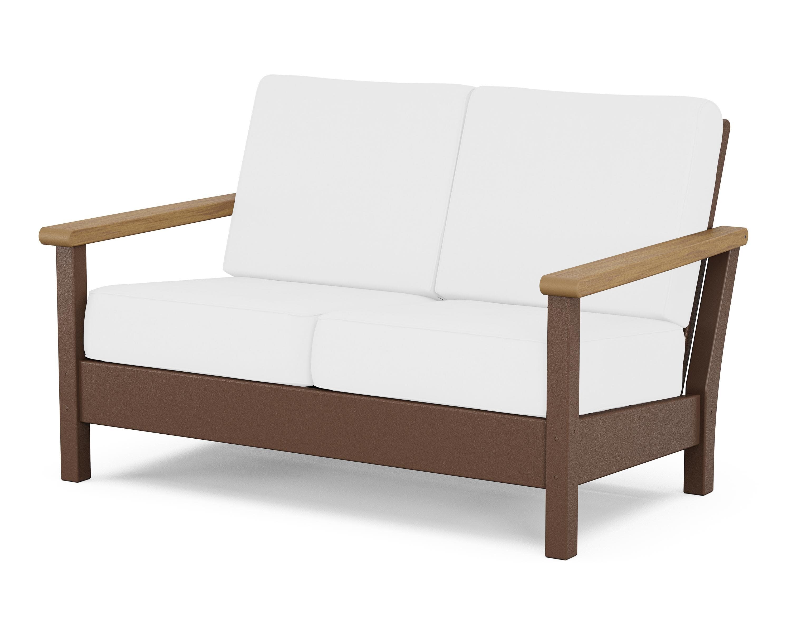 Harbour Deep Seating Loveseat in Mahogany / Natural / Natural