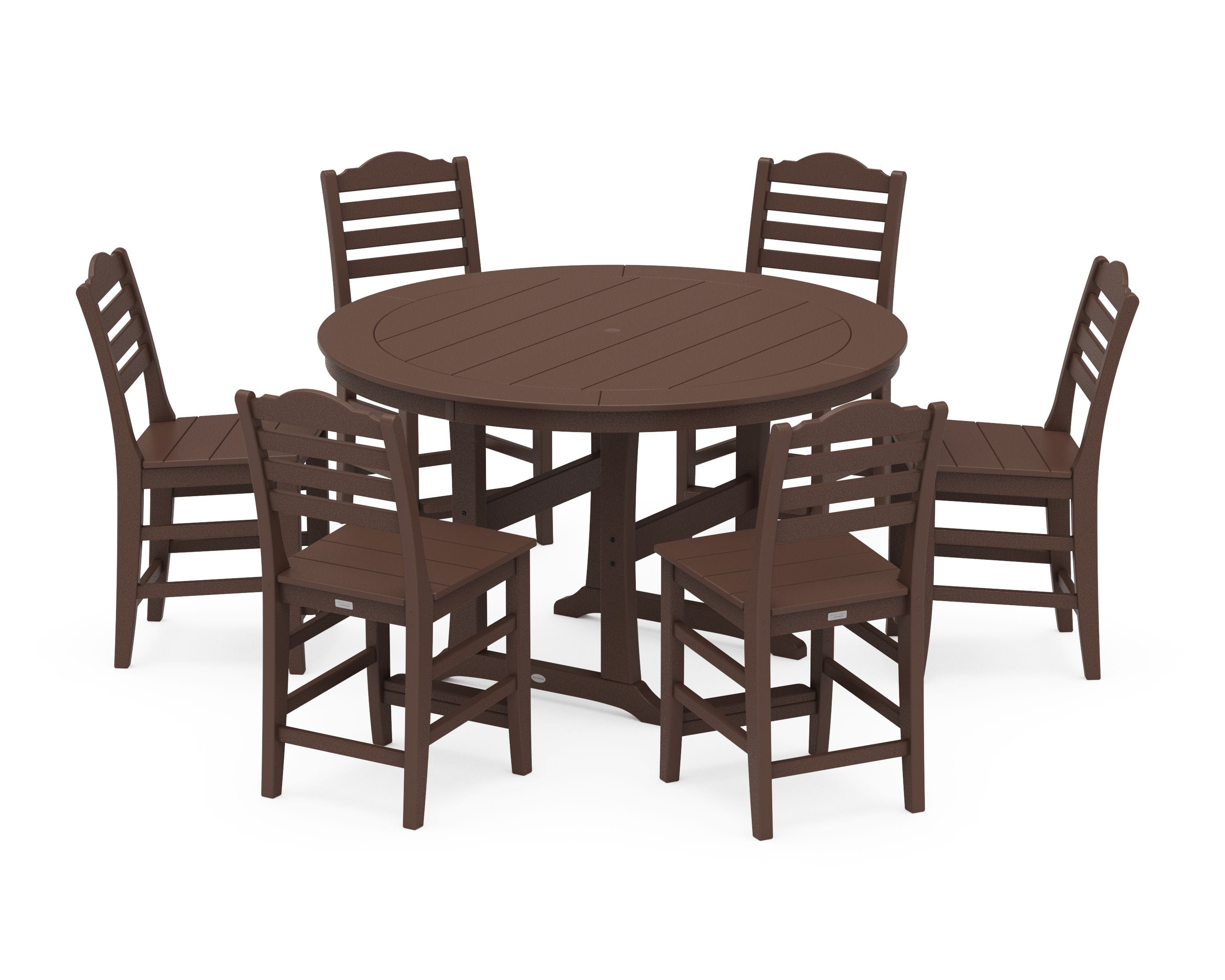 Savannah 7-Piece Side Chair Round Counter Set in Mahogany