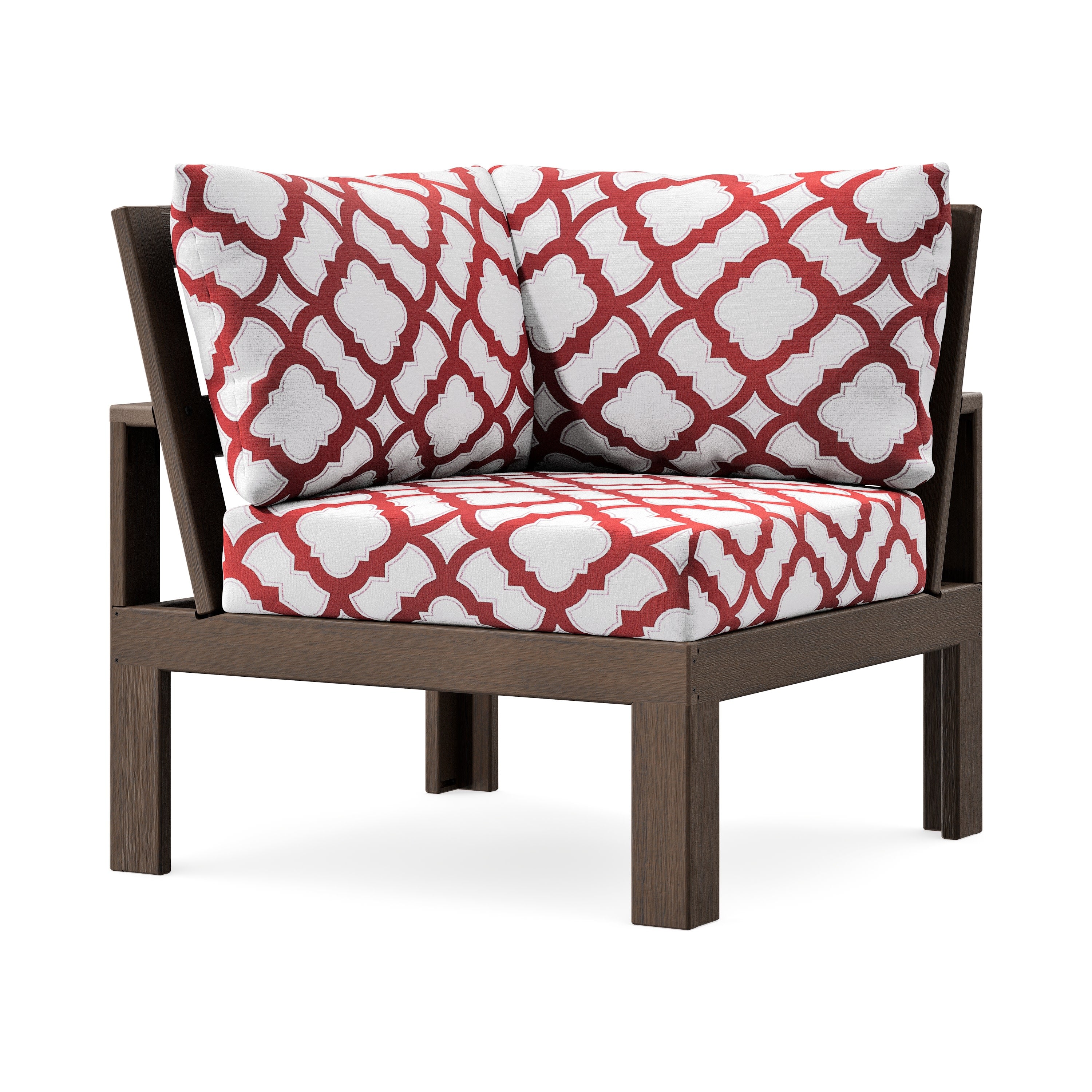 Modular Corner Chair in Kona / Trellis Crimson
