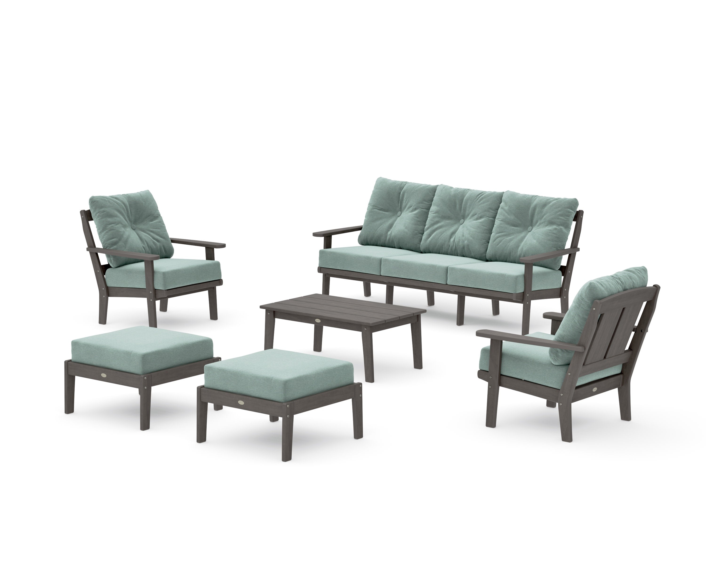 Mission 6-Piece Lounge Sofa Set in Driftwood / Glacier Spa