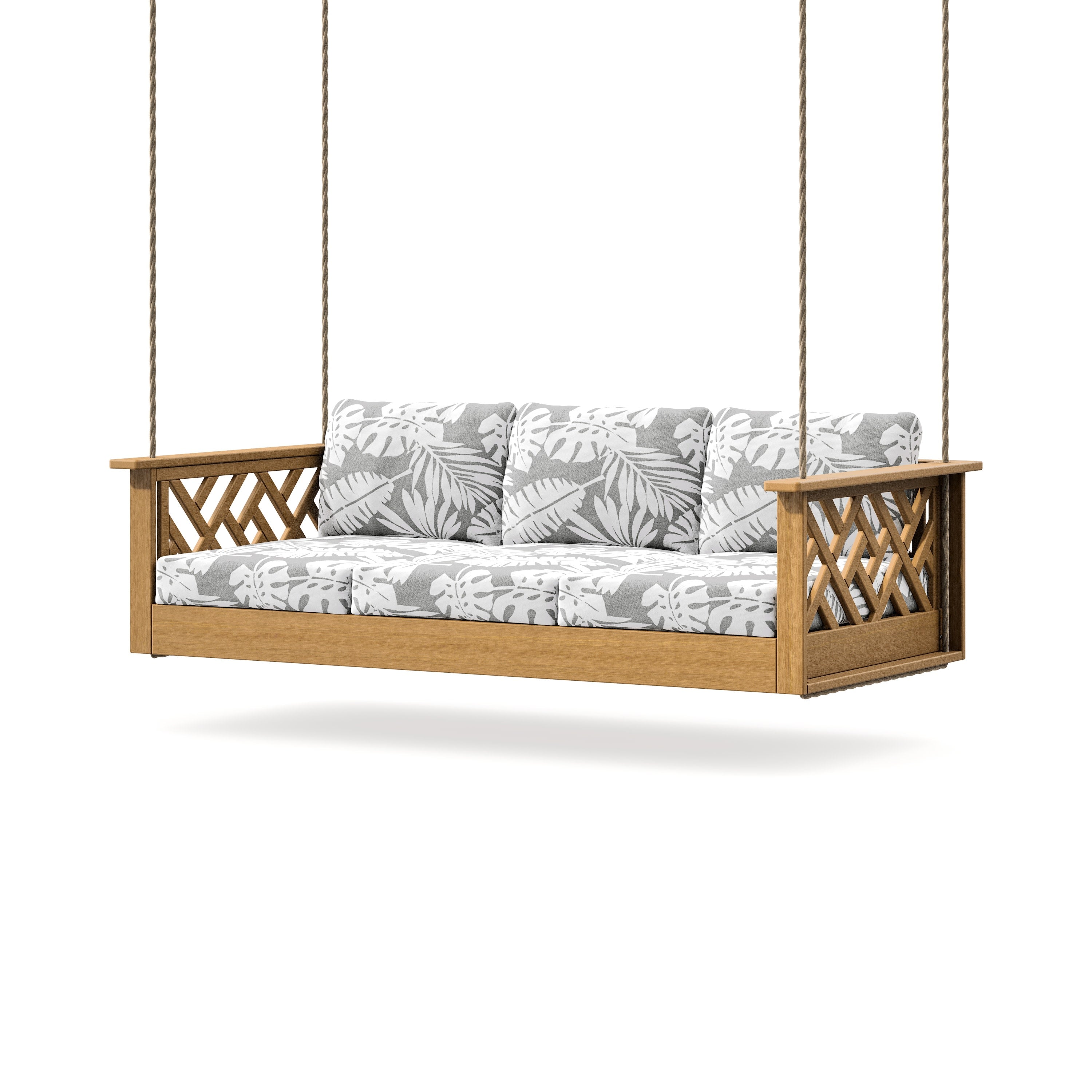 Chippendale Daybed Swing in Natural / Leaf Grey Mist