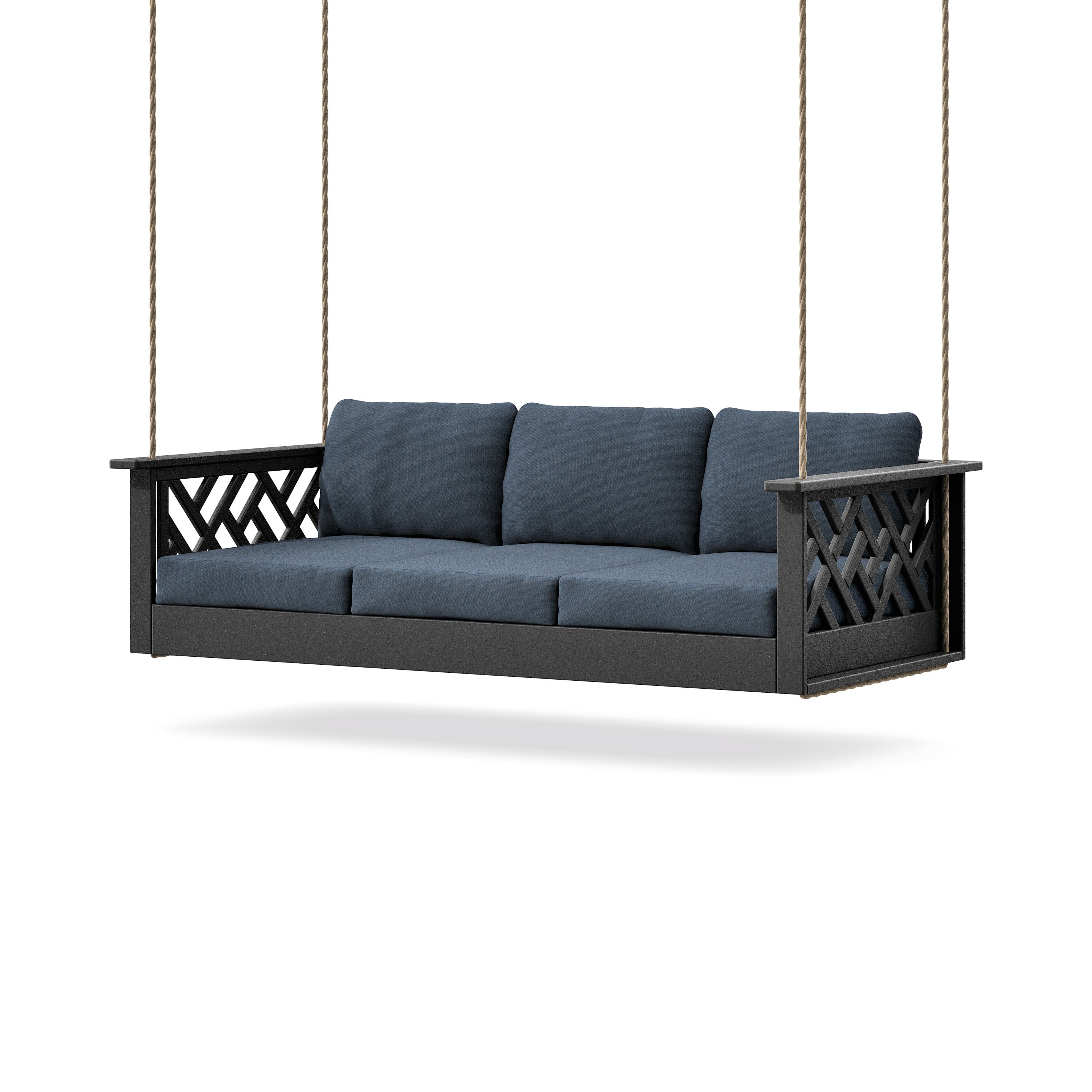 Chippendale Daybed Swing in Black / Marine Indigo