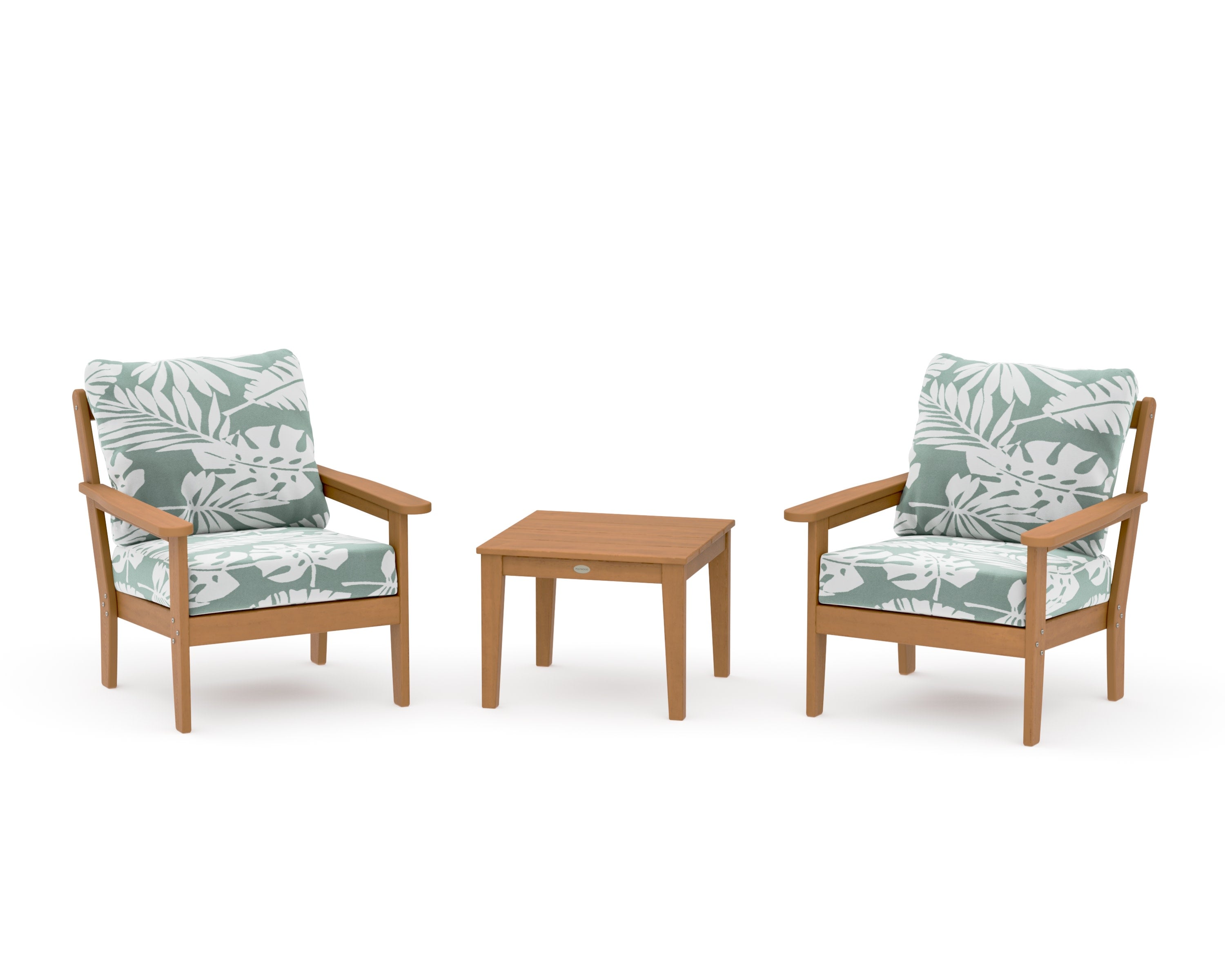 Cottage 3-Piece Deep Seating Set in Natural / Leaf Glacier Spa