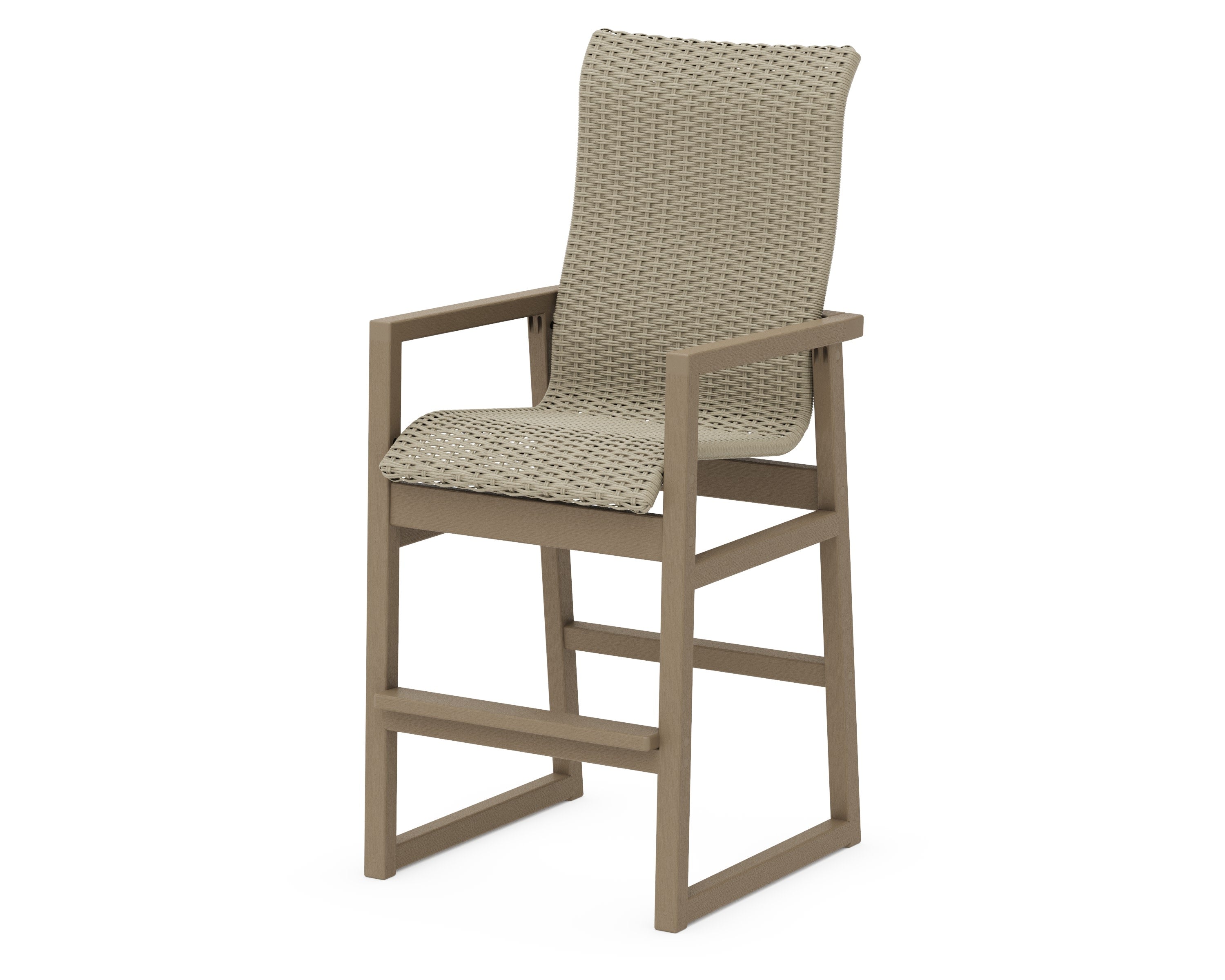 EDGE Woven High-Back Bar Arm Chair in Vintage Sahara / Dune Grass