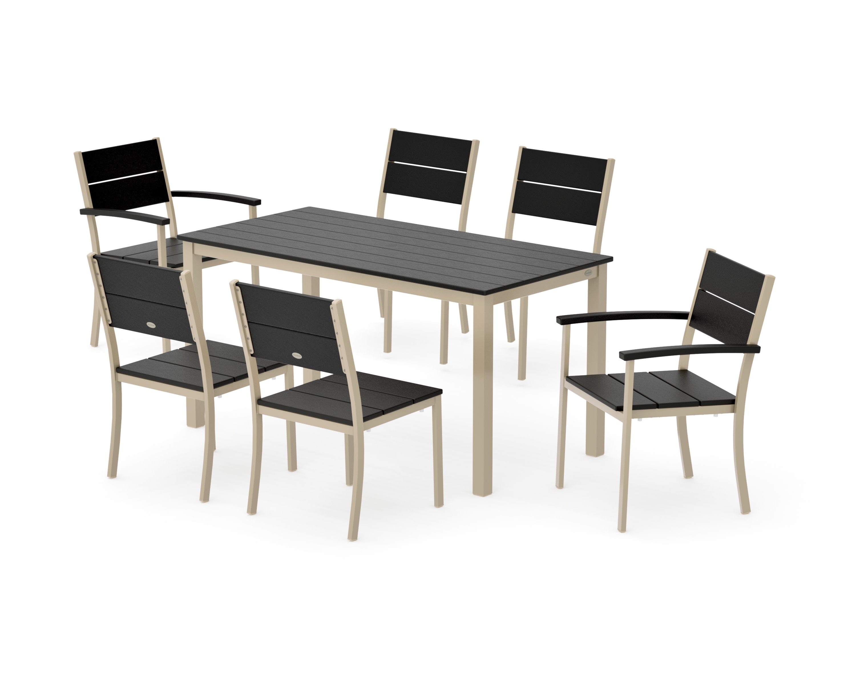 Main Street 7-Piece Dining Set in Sand / Black