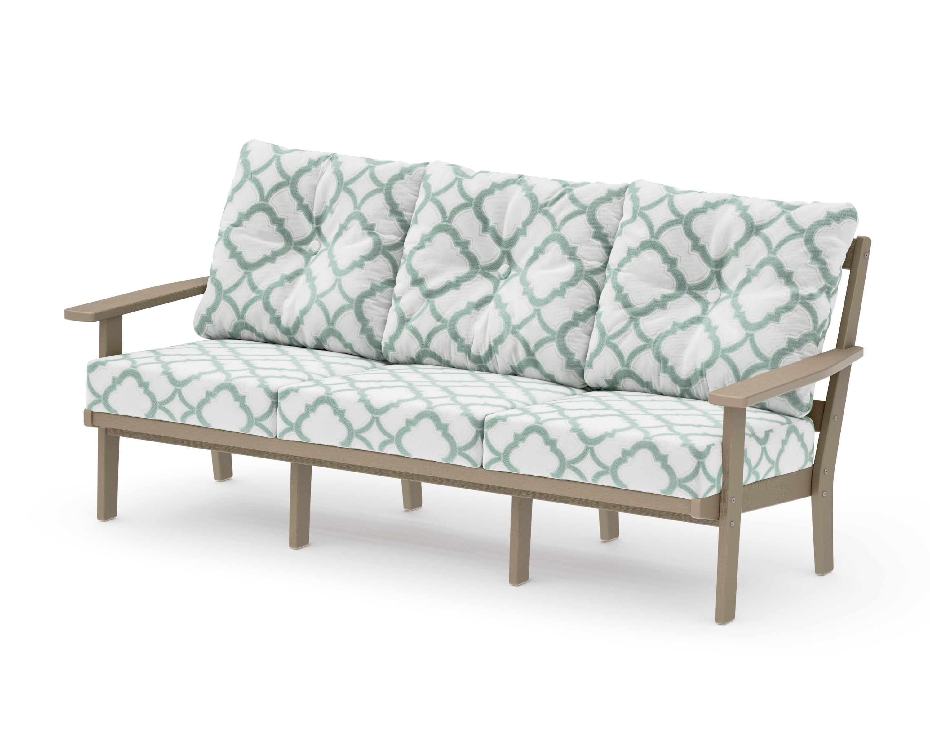Oxford Deep Seating Sofa in Vintage Sahara / Trellis Glacier Spa