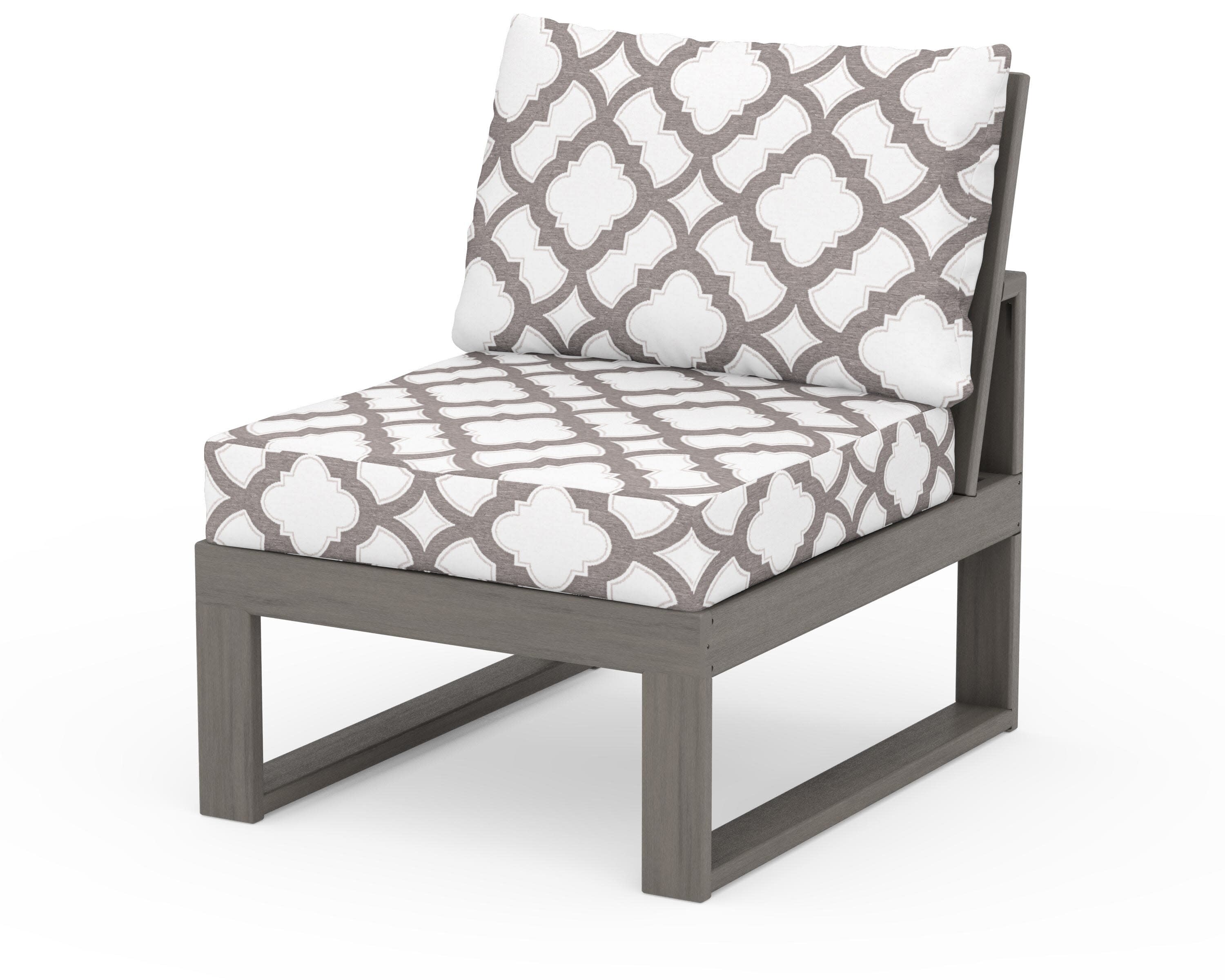 Modular Armless Chair in Driftwood / Trellis Grey Mist