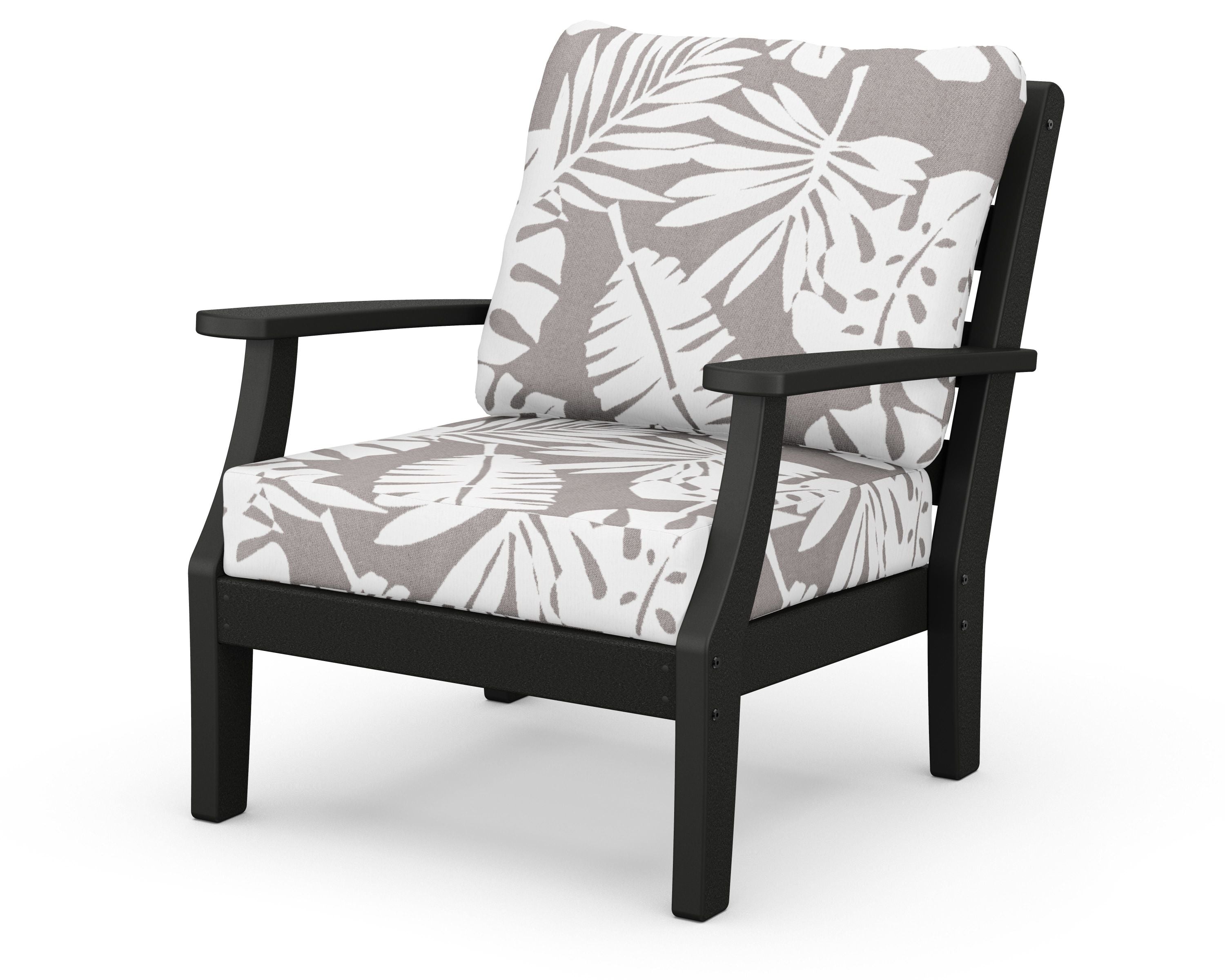 Chesapeake Deep Seating Chair in Black / Leaf Grey Mist