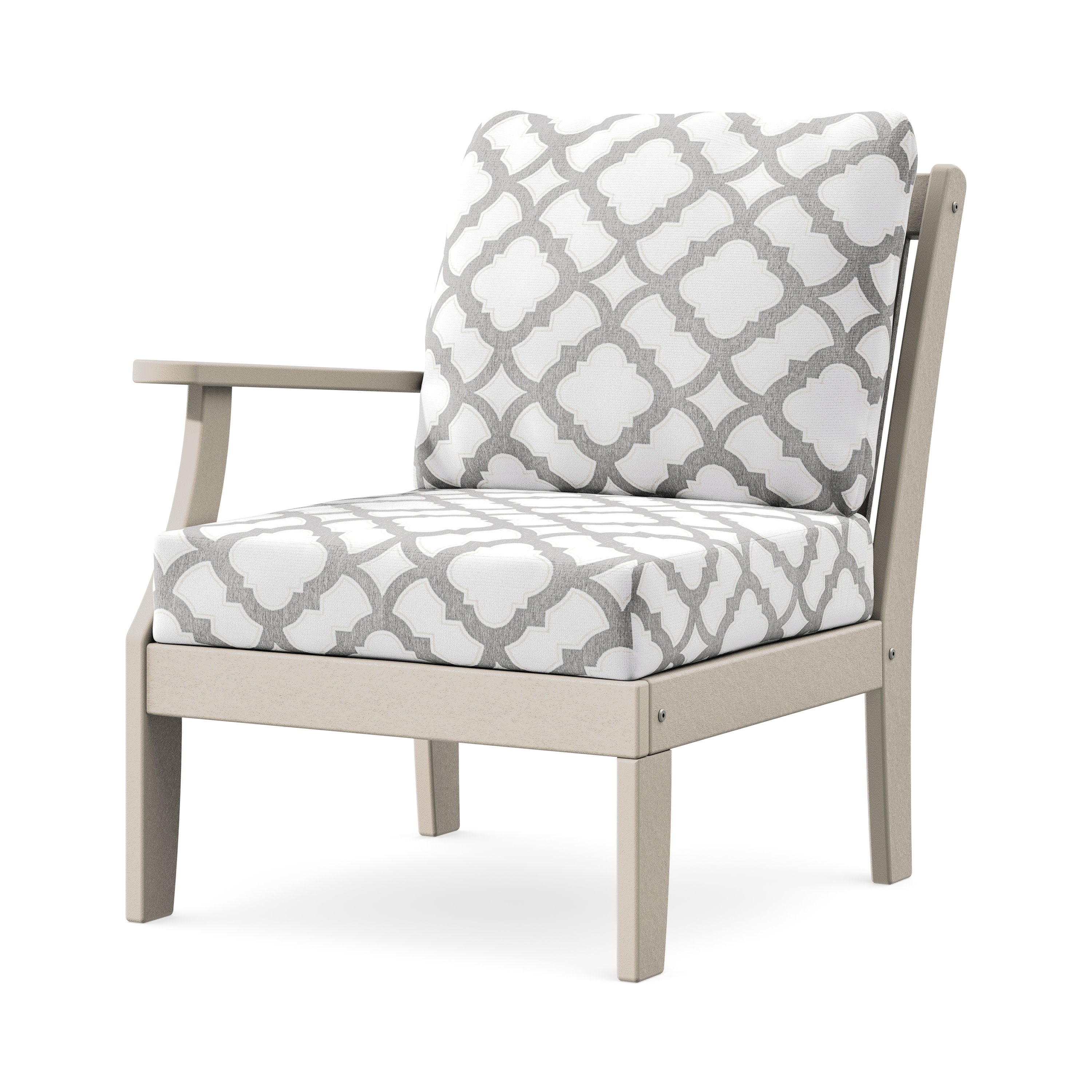 Braxton Modular Left Arm Chair in Sand / Trellis Grey Mist