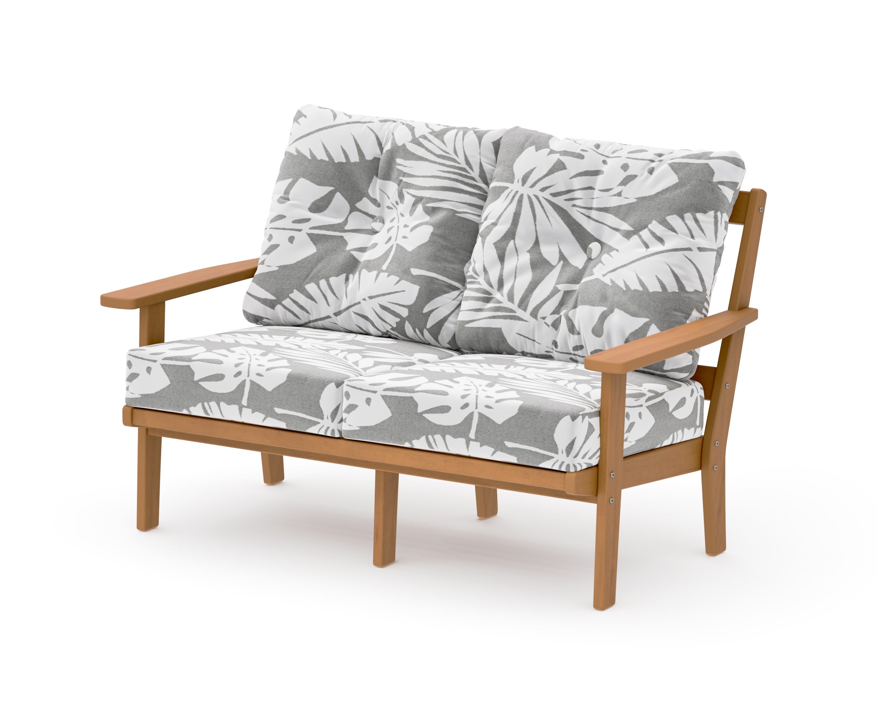 Prairie Deep SeatingLoveseat in Natural / Leaf Grey Mist